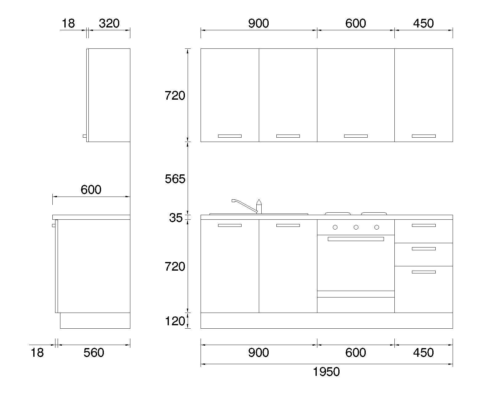 Cucina montata Amber con elettrodomenstici e cappa Inka L 195 cm - 7