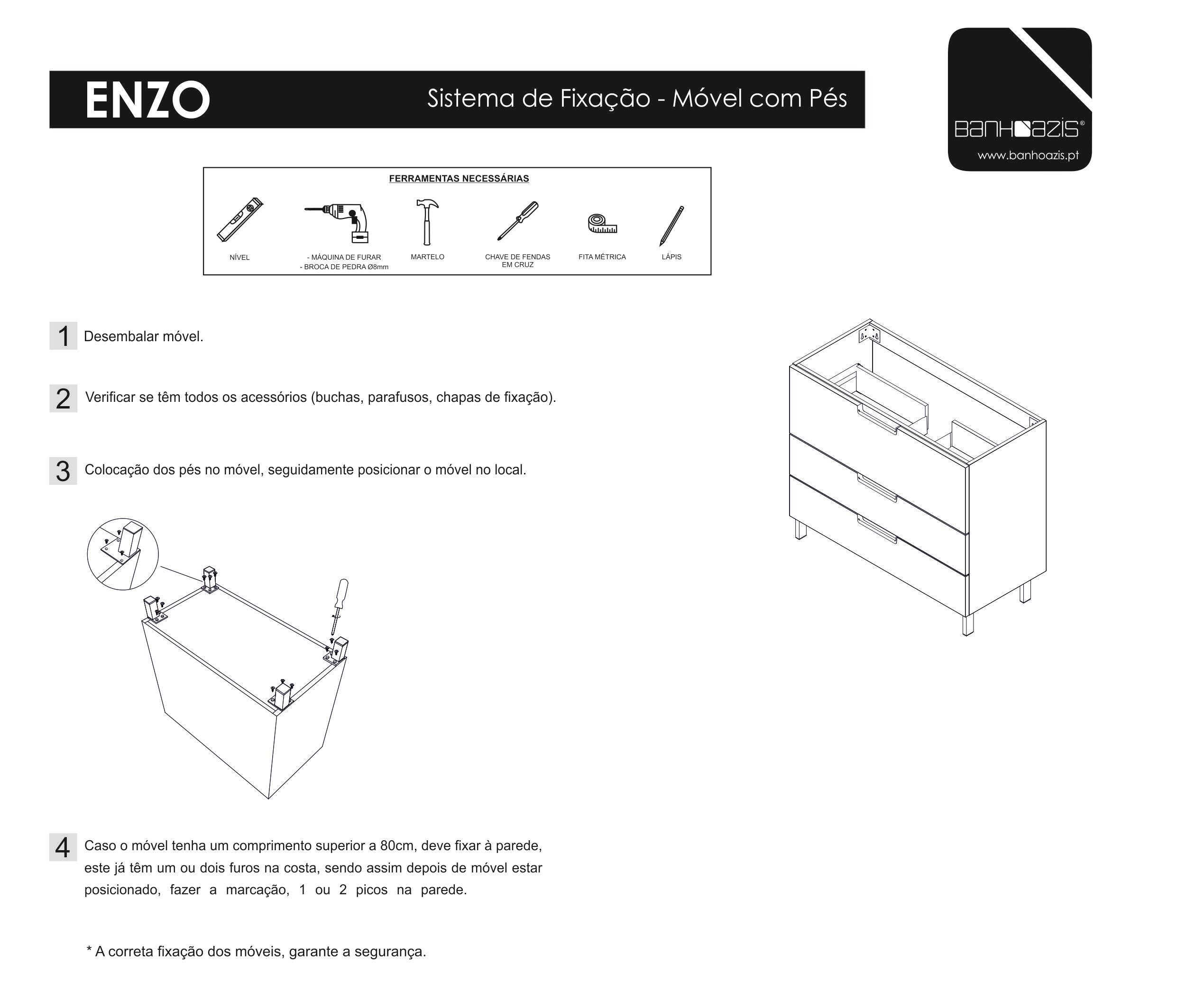 Móvel de casa de banho 80X46X73 cm carvalho Enzo - 3