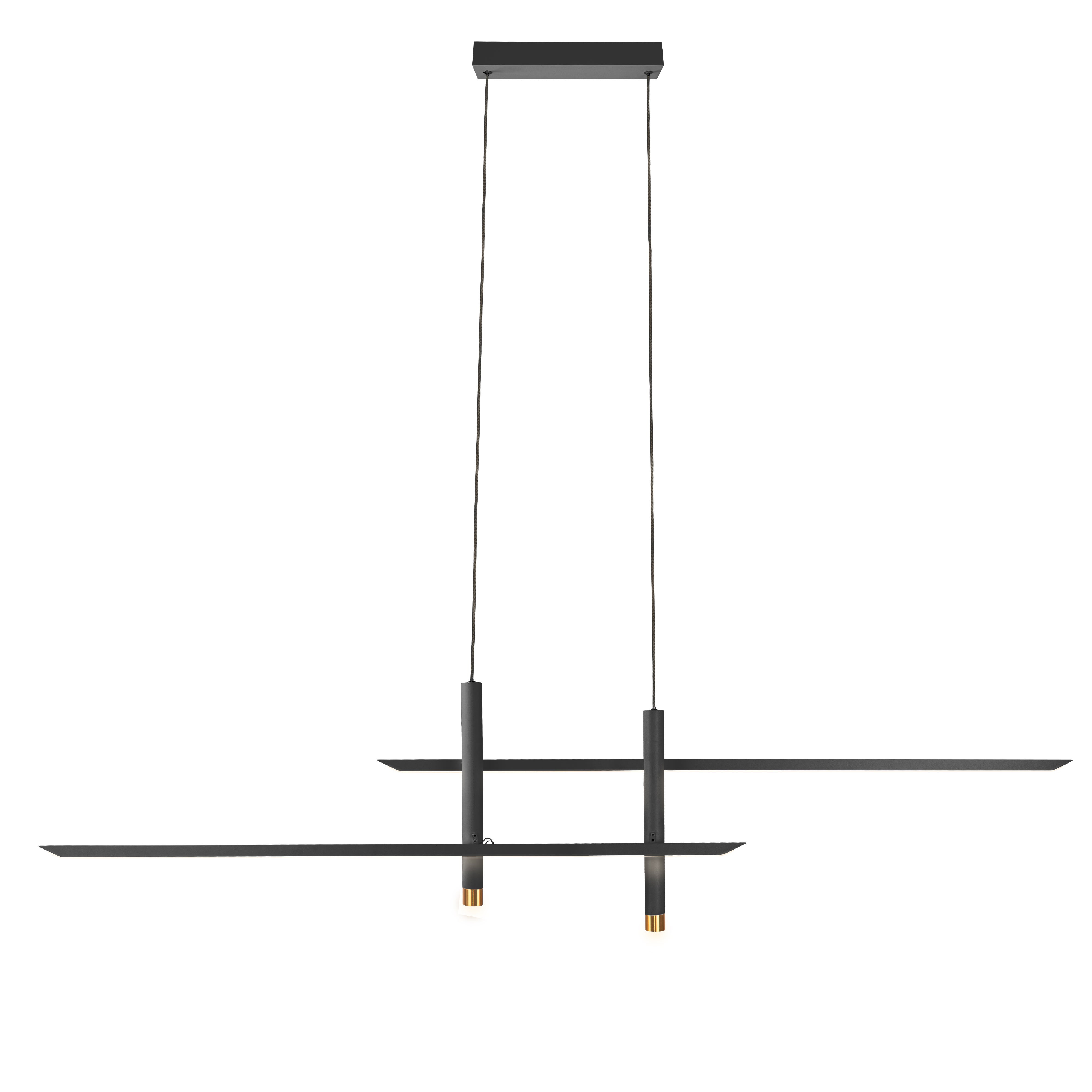 Lámpara de techo led esparta negra 2 luces 50w 3000k
