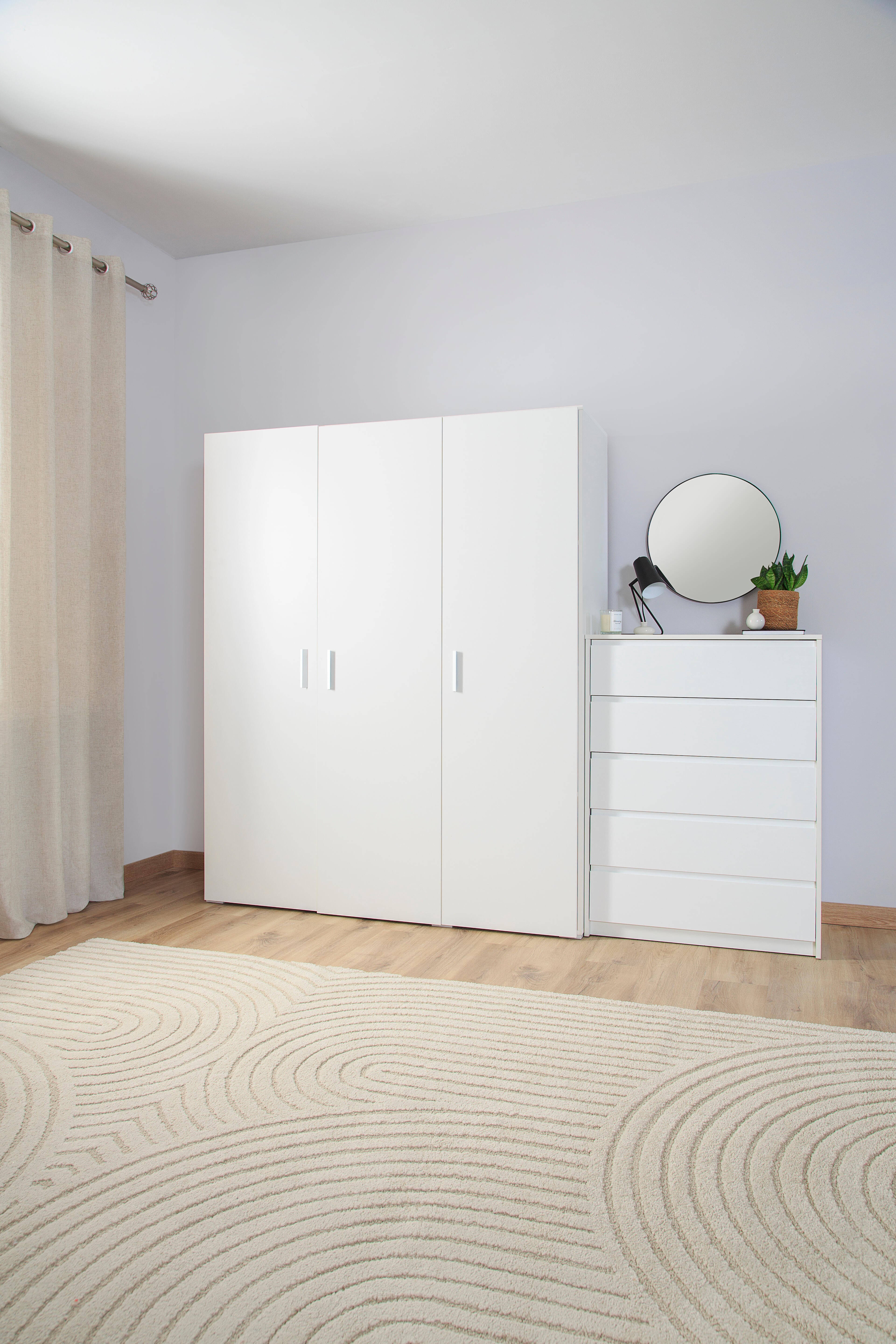 Roupeiro 3 portas de bater branco 155x53x191 cm One - 7
