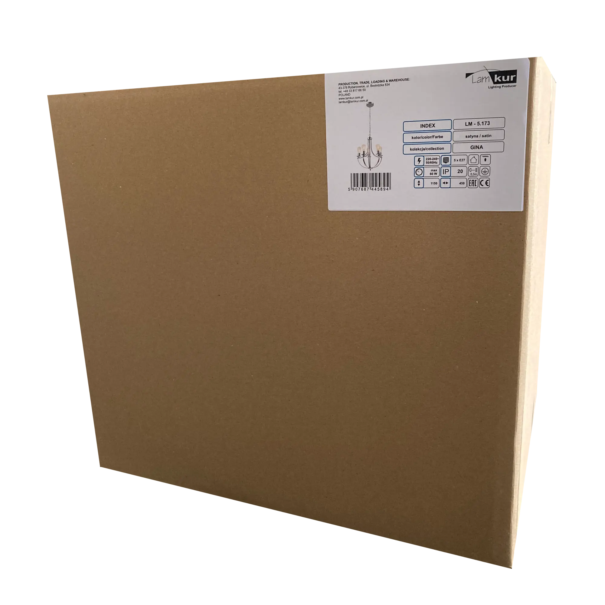 Lampa wisząca Gina satyna 5 x E27 Lamkur - 10
