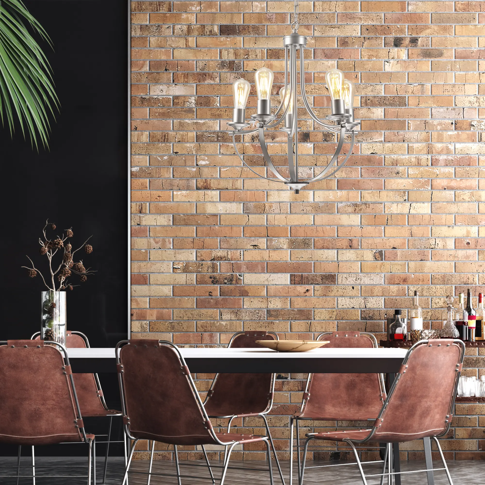 Lampa wisząca Gina satyna 5 x E27 Lamkur - 3
