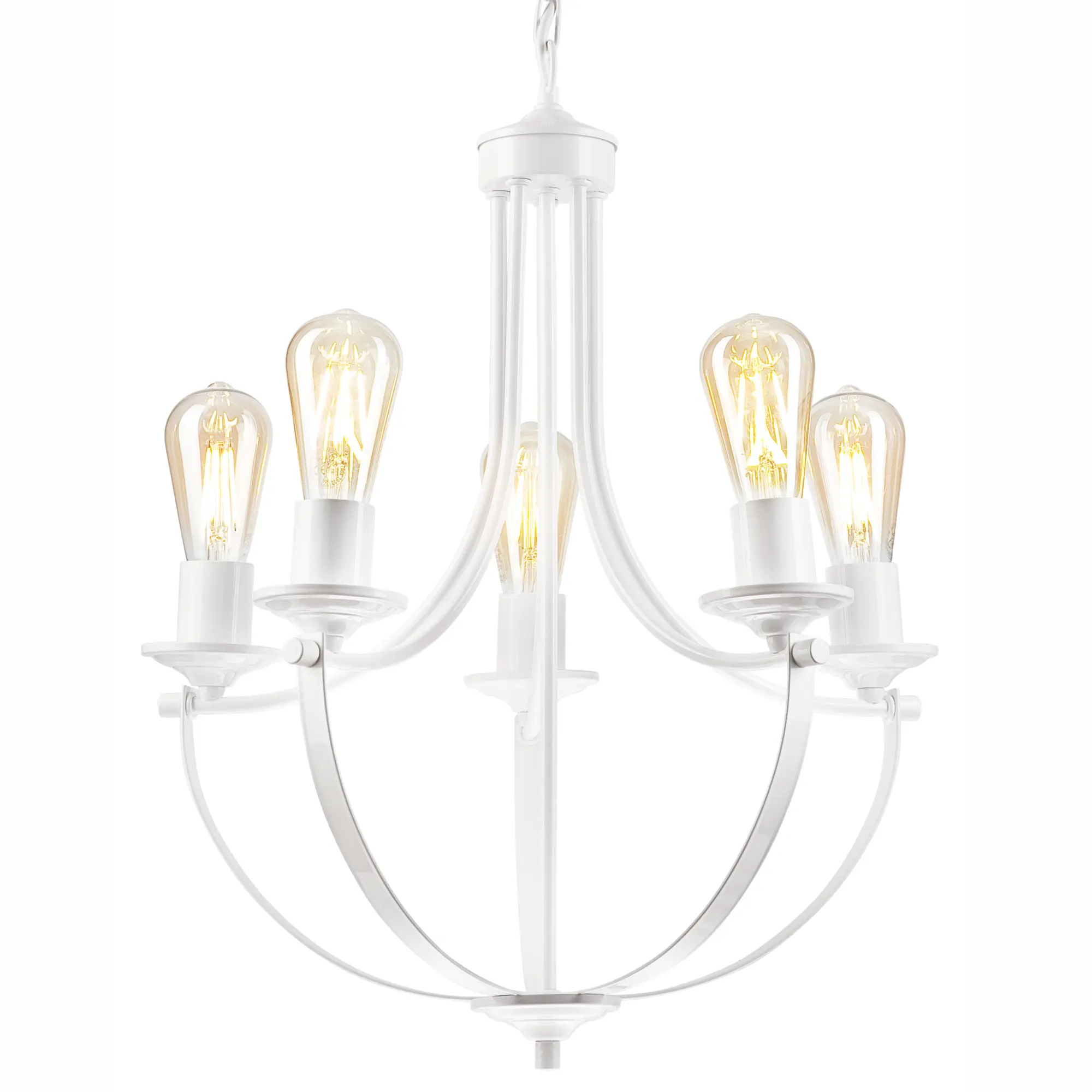 Lampa wisząca Gina biała 5 x E27 Lamkur - 5