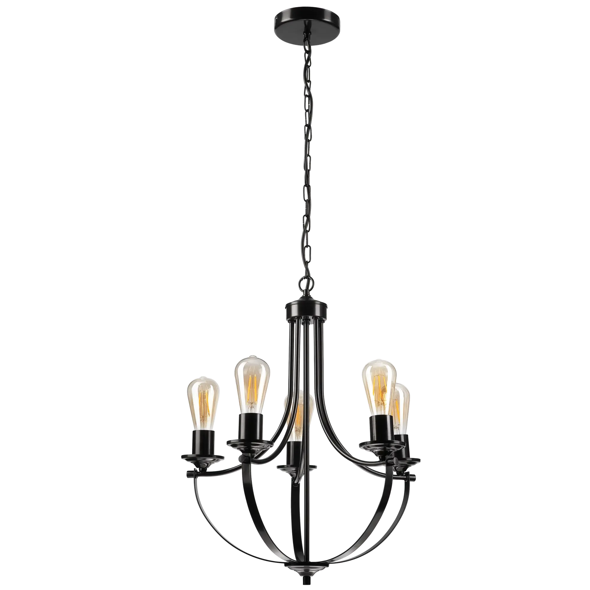 Lampa wisząca Gina czarna 5 x E27 Lamkur