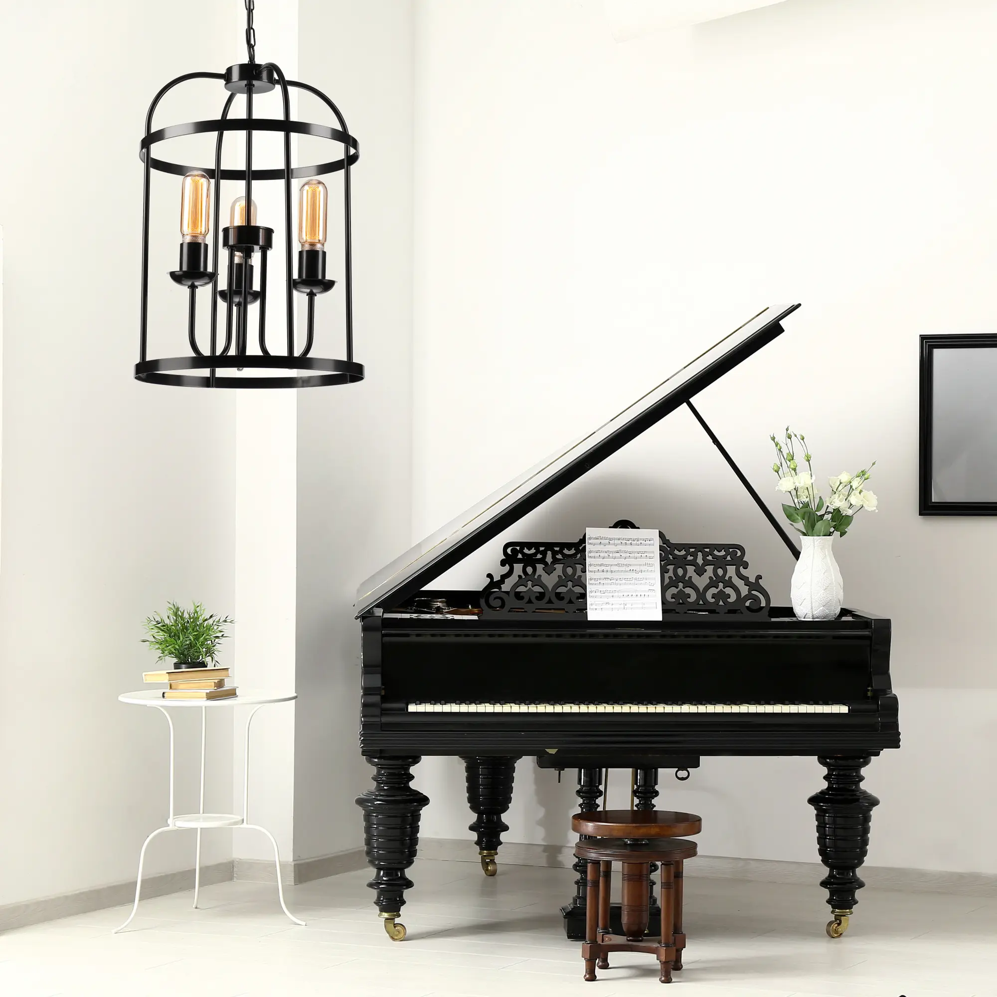 Lampa wisząca Constantine czarna 3 x E27 Lamkur - 2