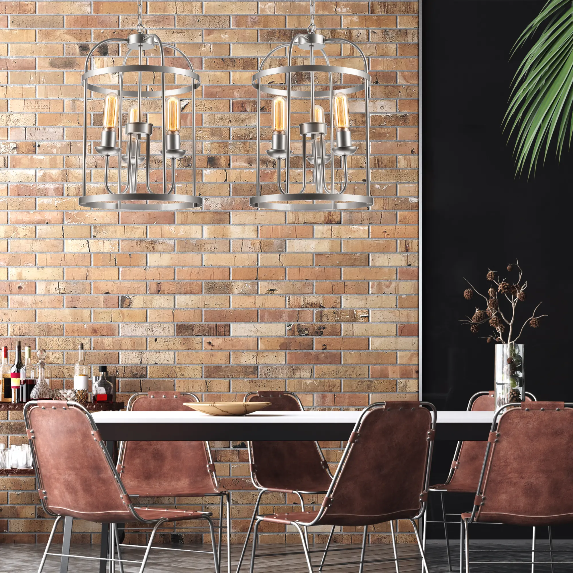 Lampa wisząca Constantine satyna 3 x E27 Lamkur - 2