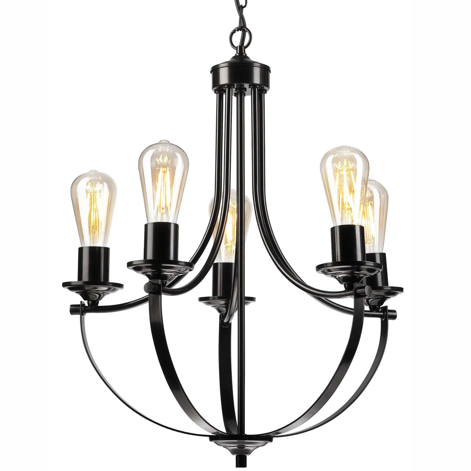 Lampa wisząca Gina czarna 5 x E27 Lamkur - 6