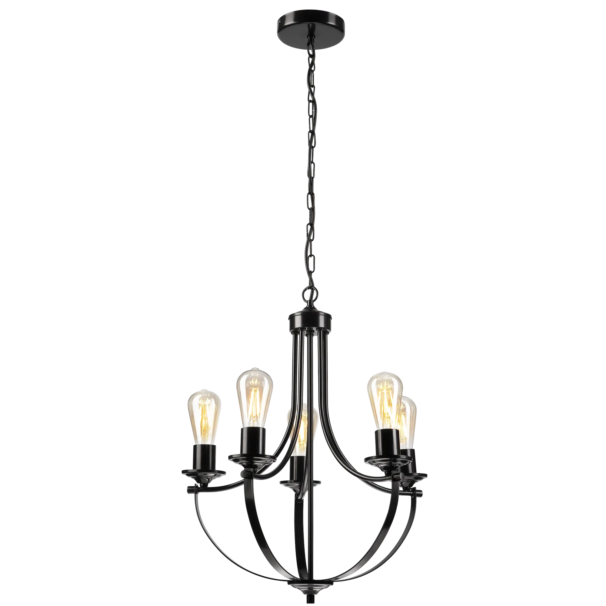 Lampa wisząca Gina czarna 5 x E27 Lamkur - 4