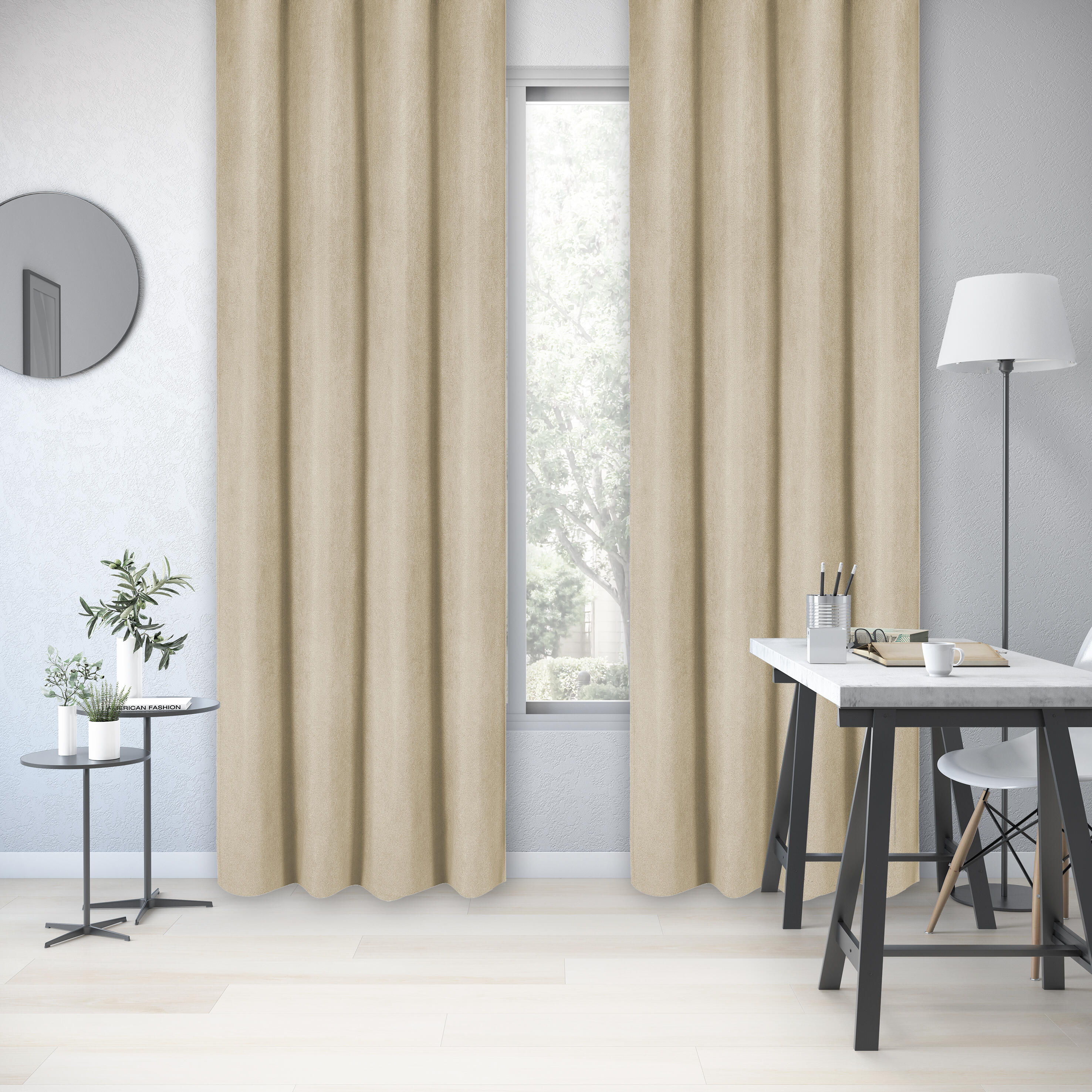 Cortinado ilhós térmico Ragnar 140x280cm bege Inspire - 14