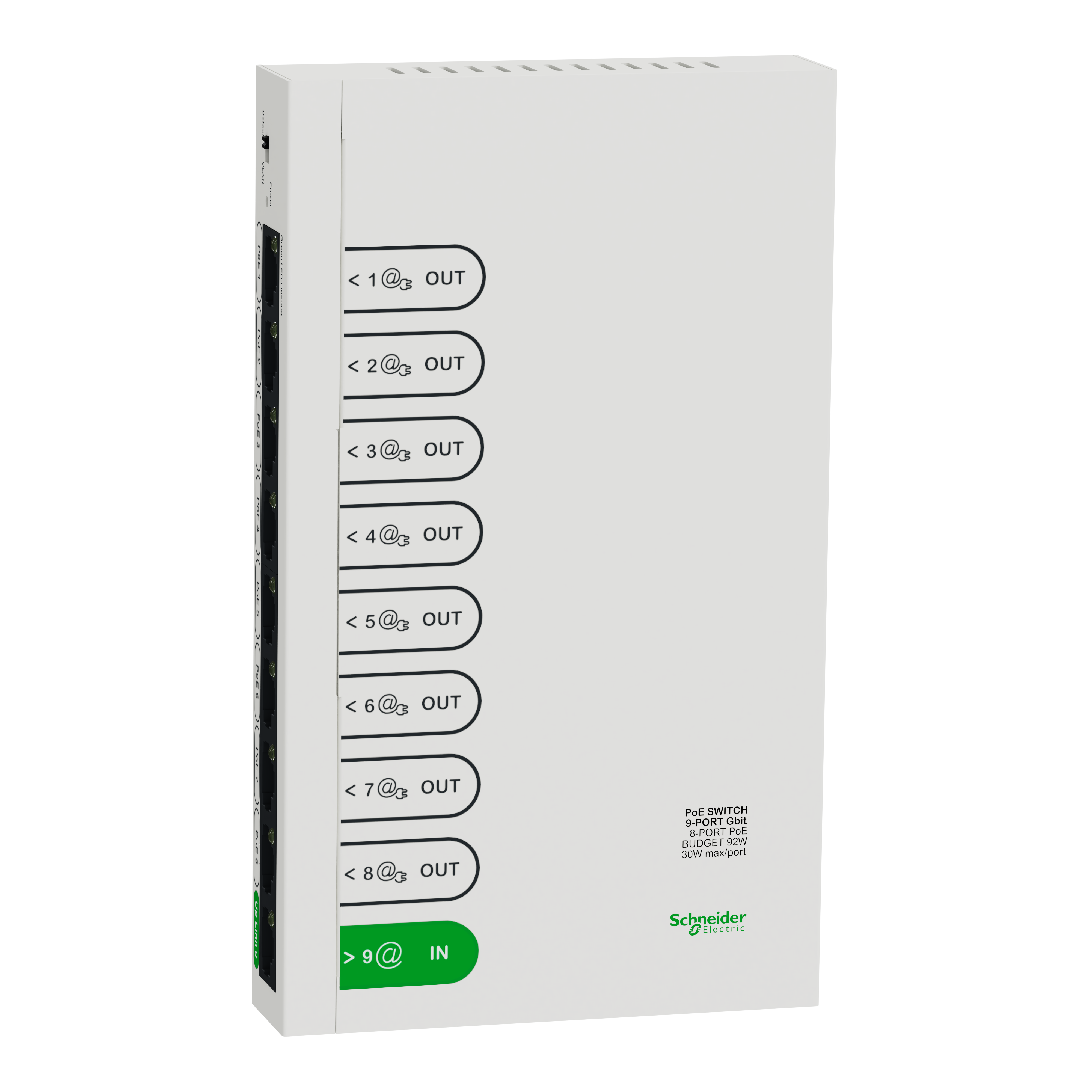 Switch Ethernet PoE 8 ports sortie 1 Gbits RJ45 30W total 92W SCHNEIDER ELECTRIC - 9