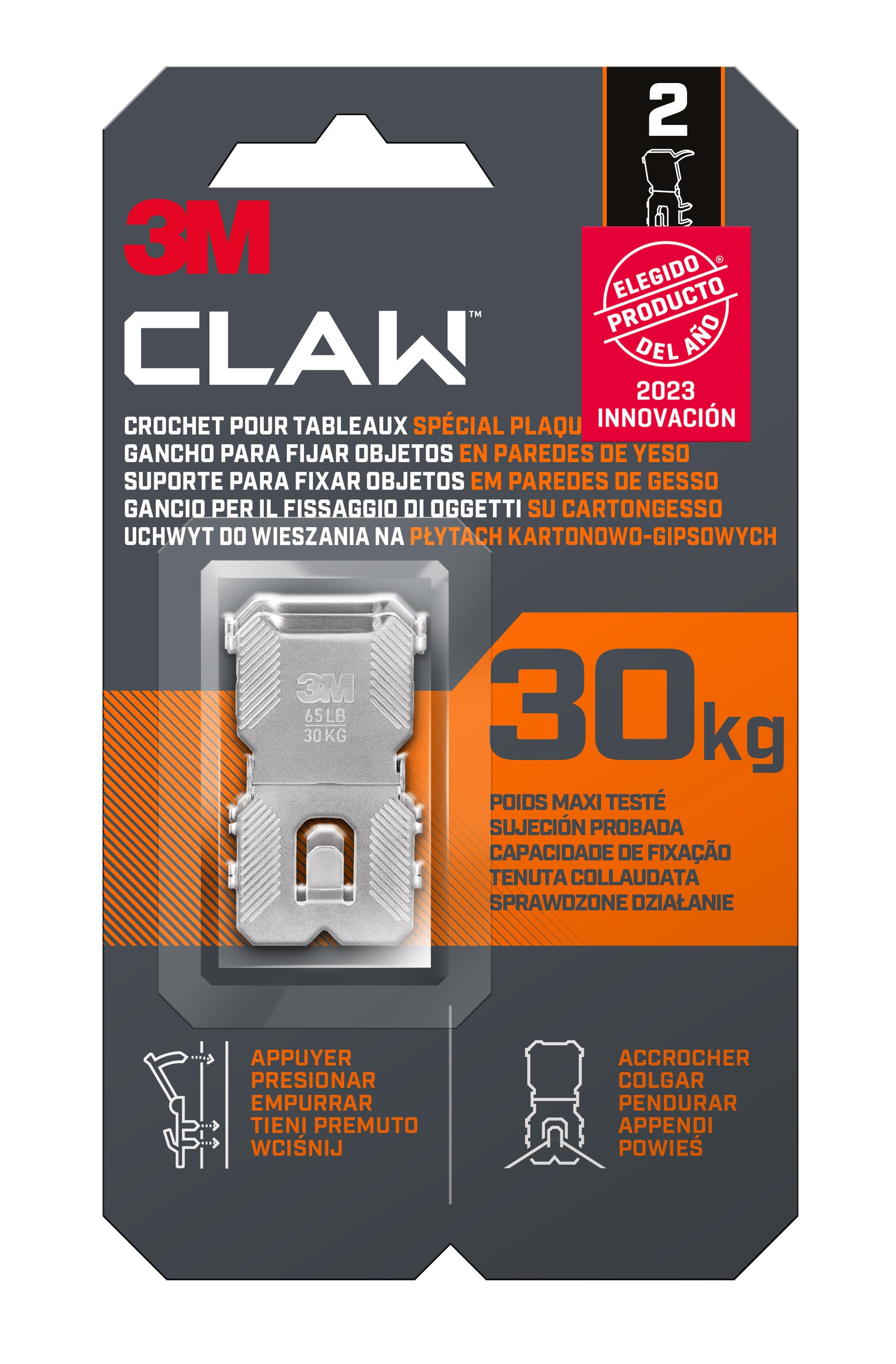 2 suportes para placa de gesso CLAW 30 KG 3M - 6