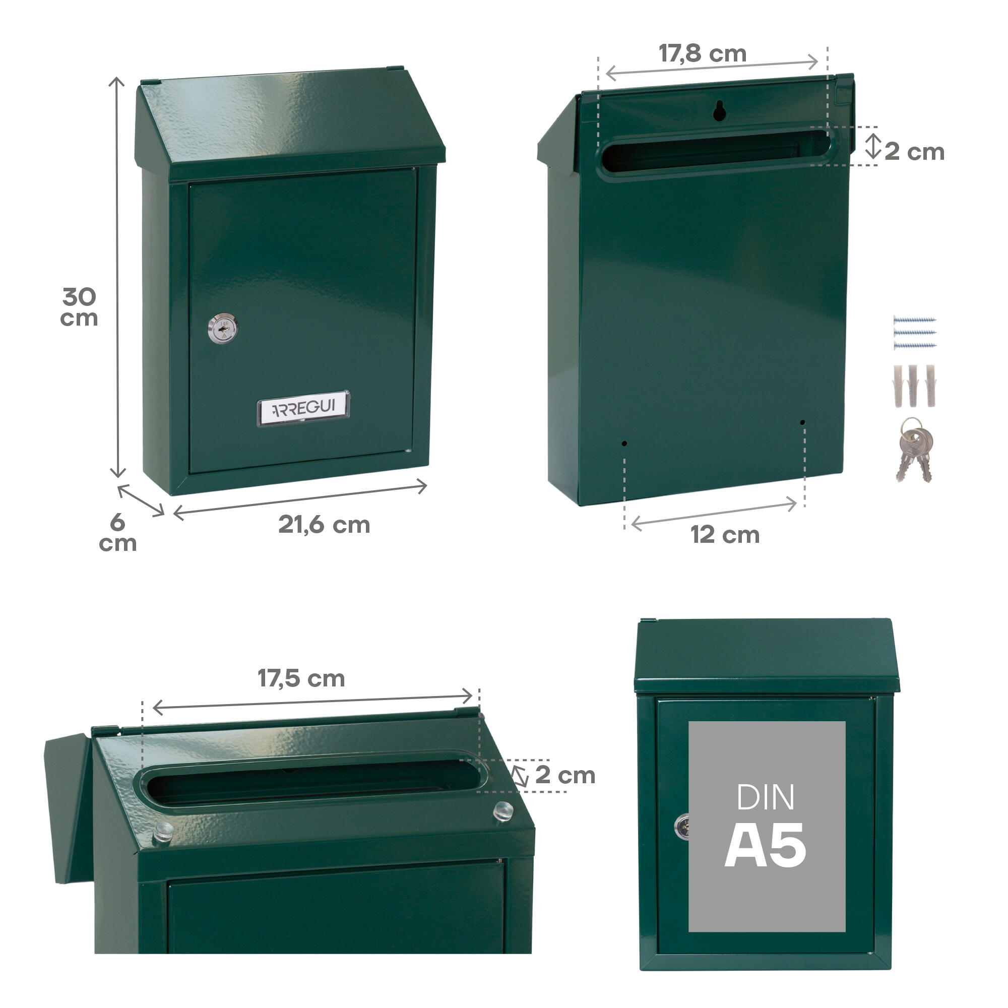 Caixa para documentos Arregui Smart aço verde 30x21.6x8cm - 5