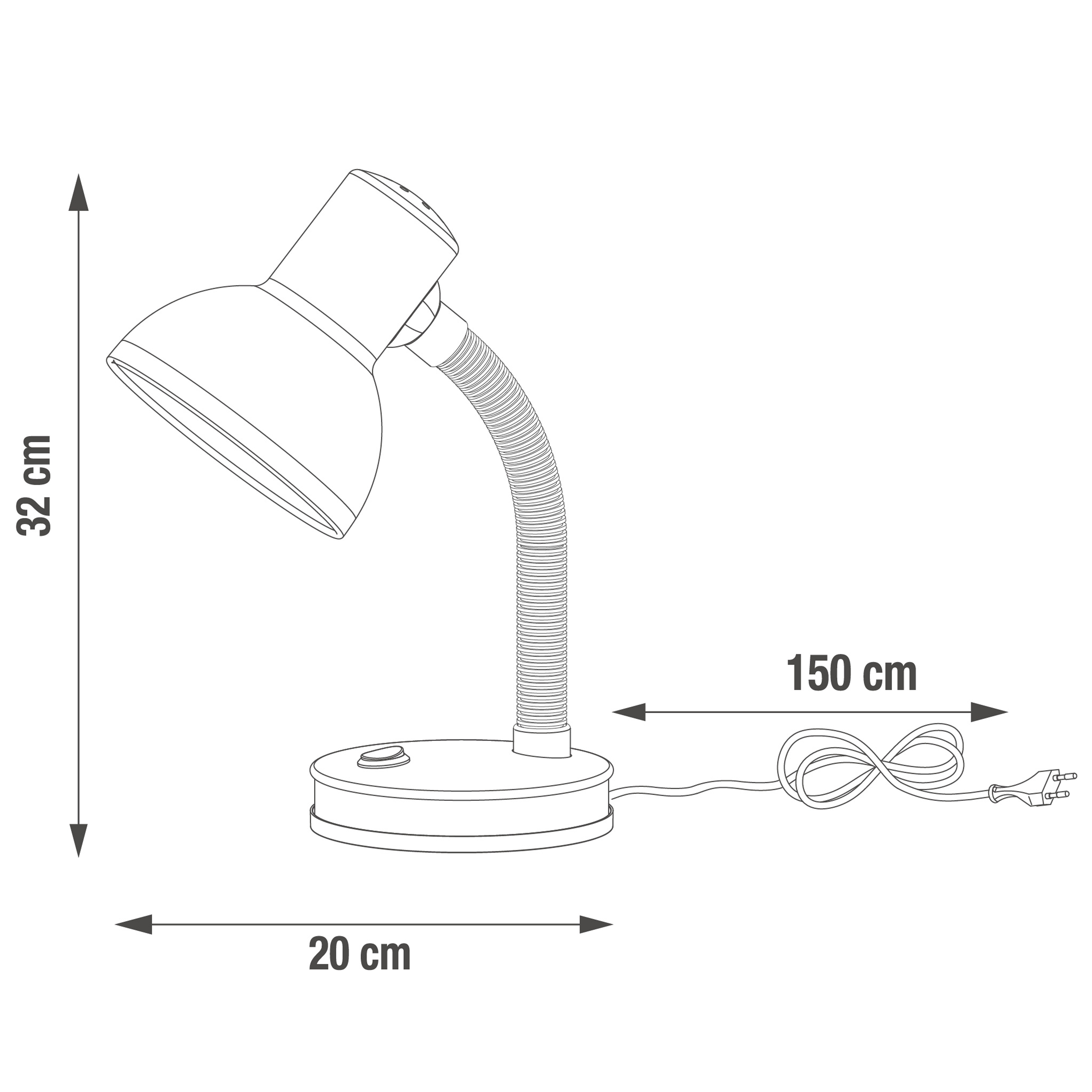 Lampe de bureau Buro, acier, blanc, H.32 cm INSPIRE, E27 - 5