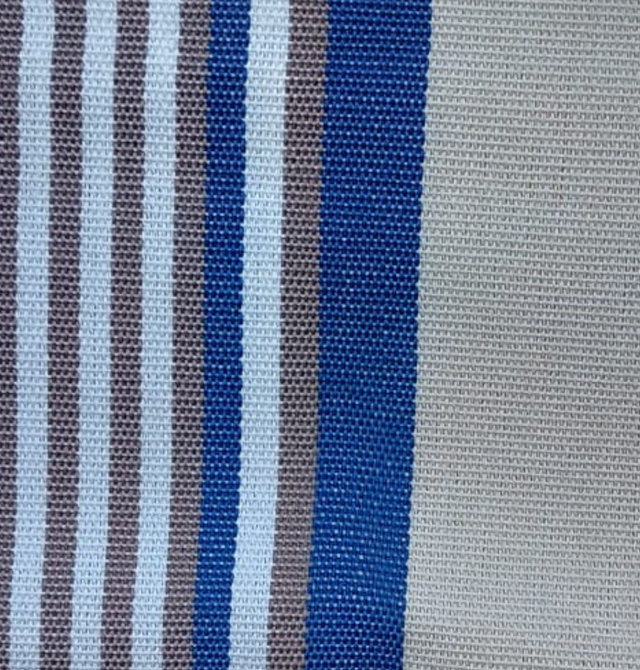 Tela al corte tapicería loneta Brasil beige, azul, blanco ancho 320 cm