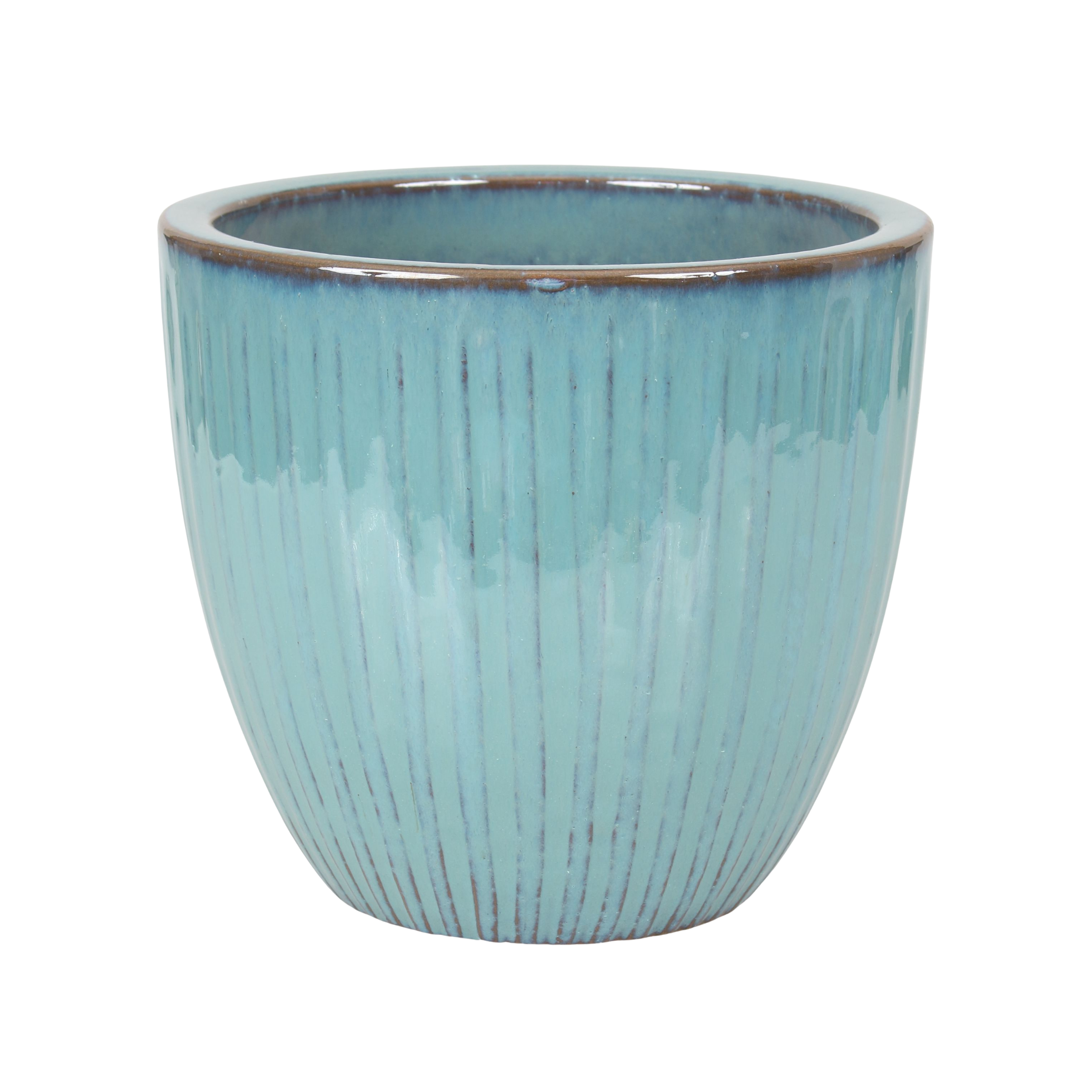 Donica szkliwiona 4377 śr.28cm jasna niebieska Cermax