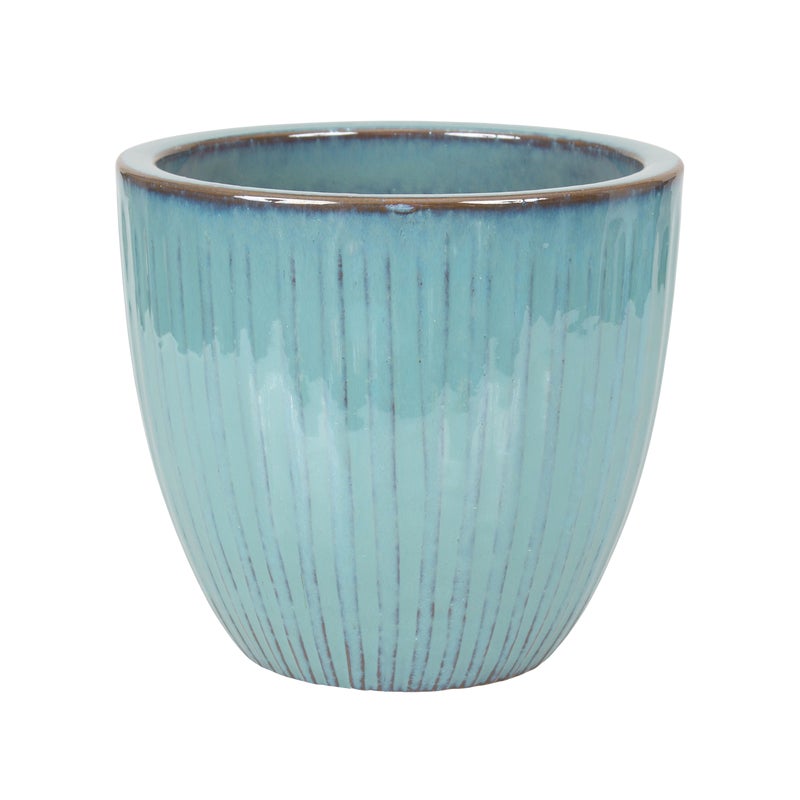 Donica szkliwiona 4377 śr.28cm jasna niebieska Cermax