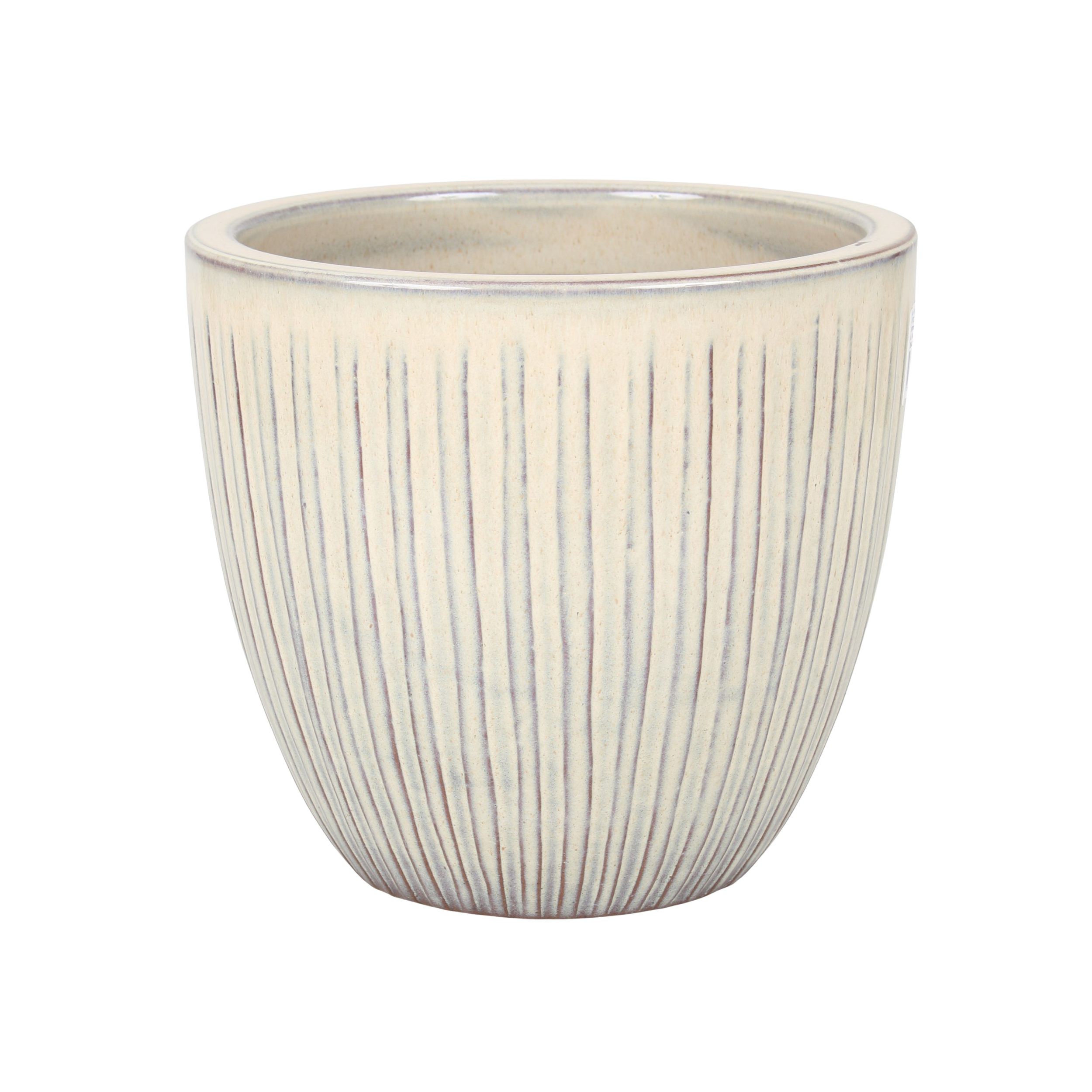 Donica szkliwiona śr. 22.5 cm kremowa Cermax