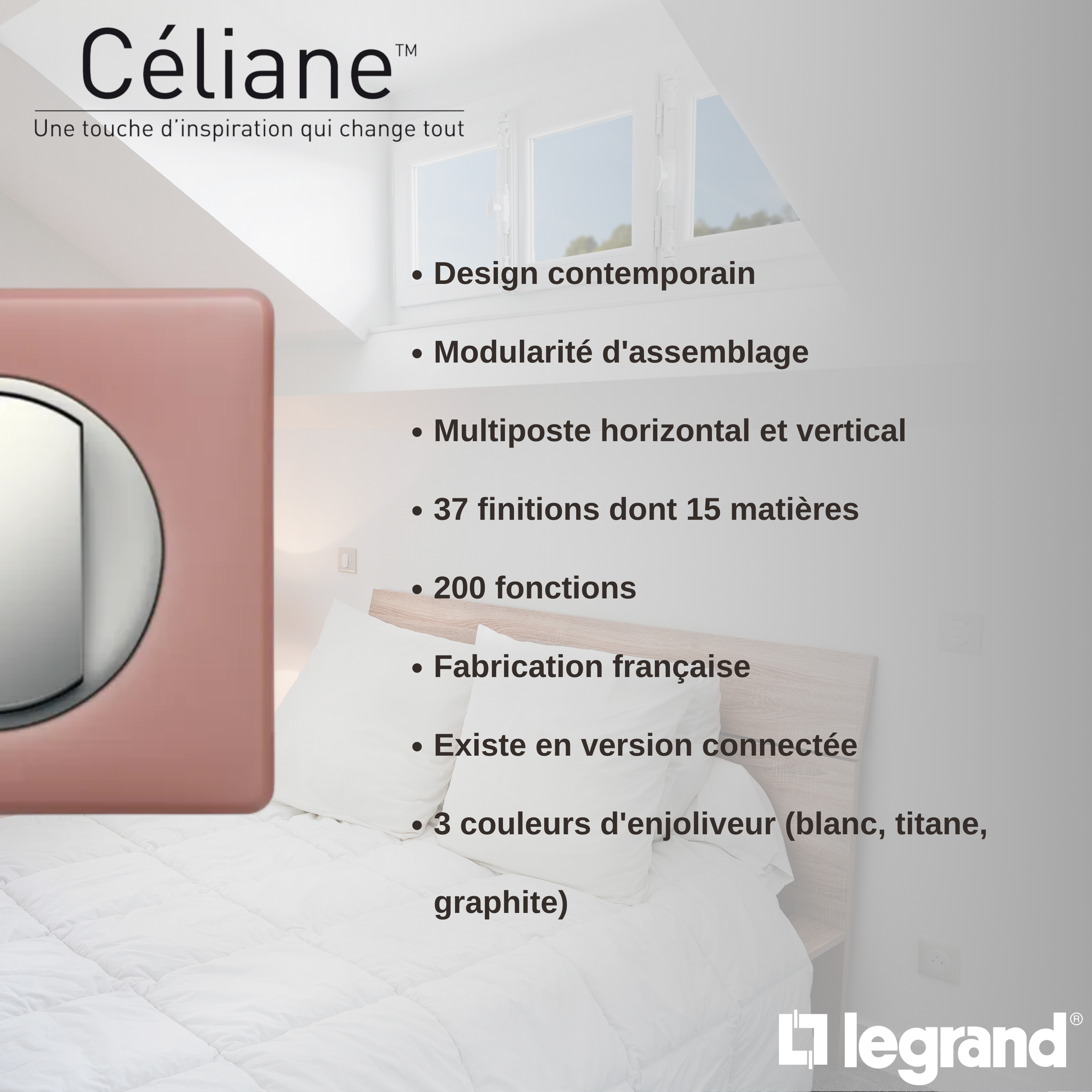 Interrupteur va-et-vient à assembler, LEGRAND Céliane, blanc - 3