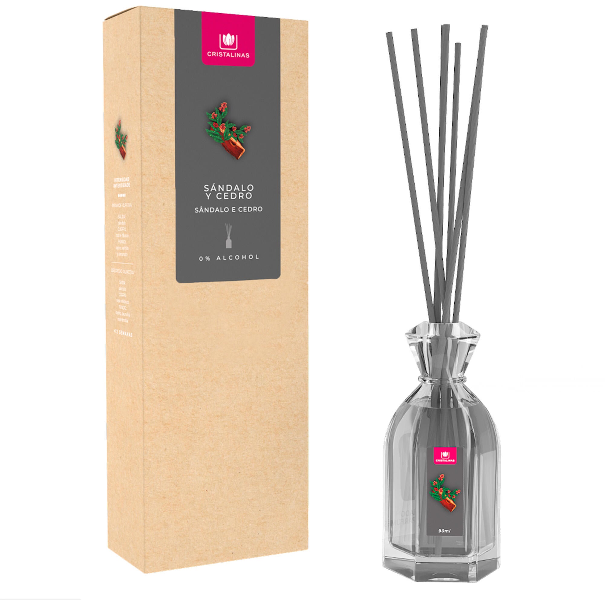 Ambientador mikado CRISTALINAS cedro/sândalo 90ml - 3