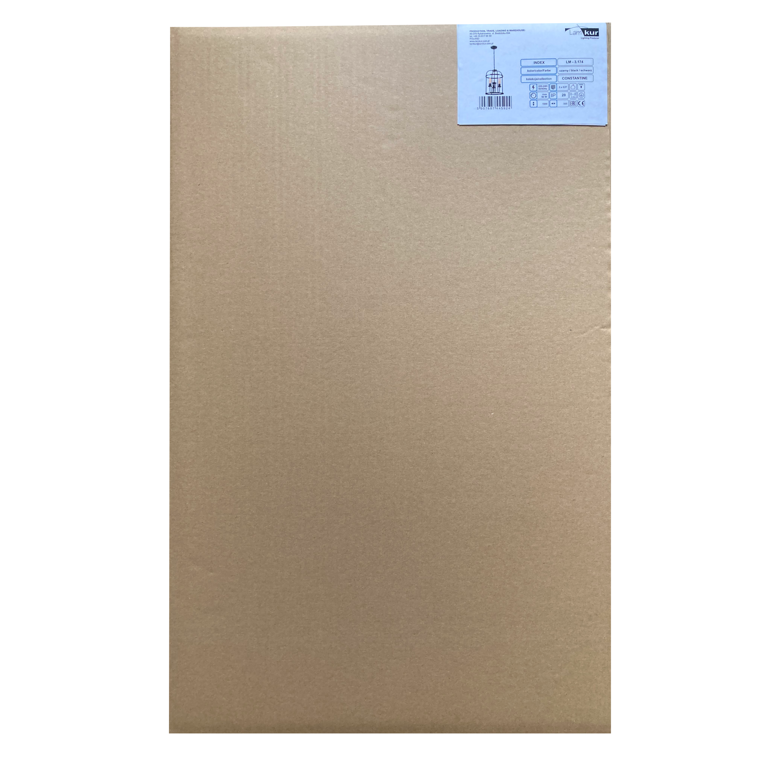 Lampa wisząca Constantine czarna 3 x E27 Lamkur - 7