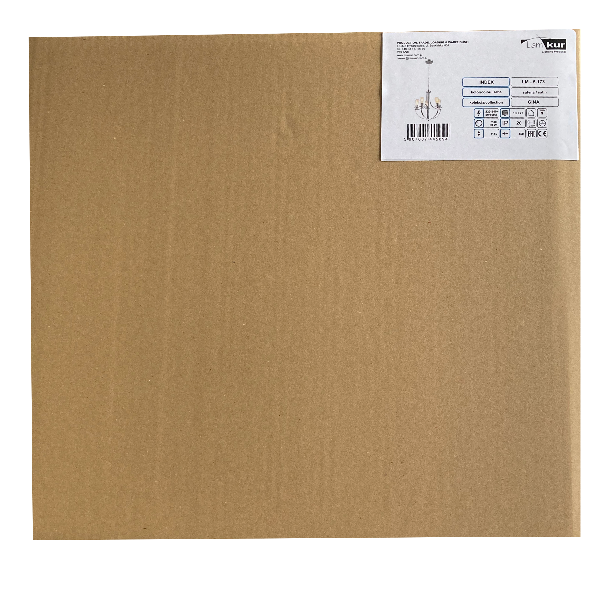 Lampa wisząca Gina satyna 5 x E27 Lamkur - 9