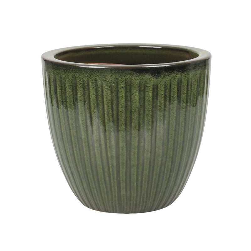 Donica szkliwiona 4377 śr.22.5cm zielona Cermax