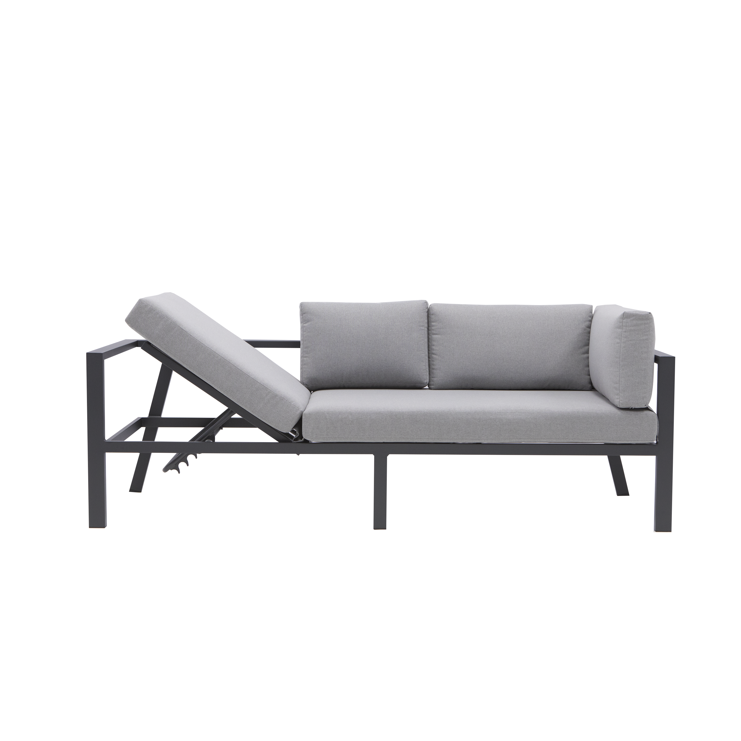 Salon d'angle en aluminium anthracite 10 personnes Naxos II NATERIAL - 10