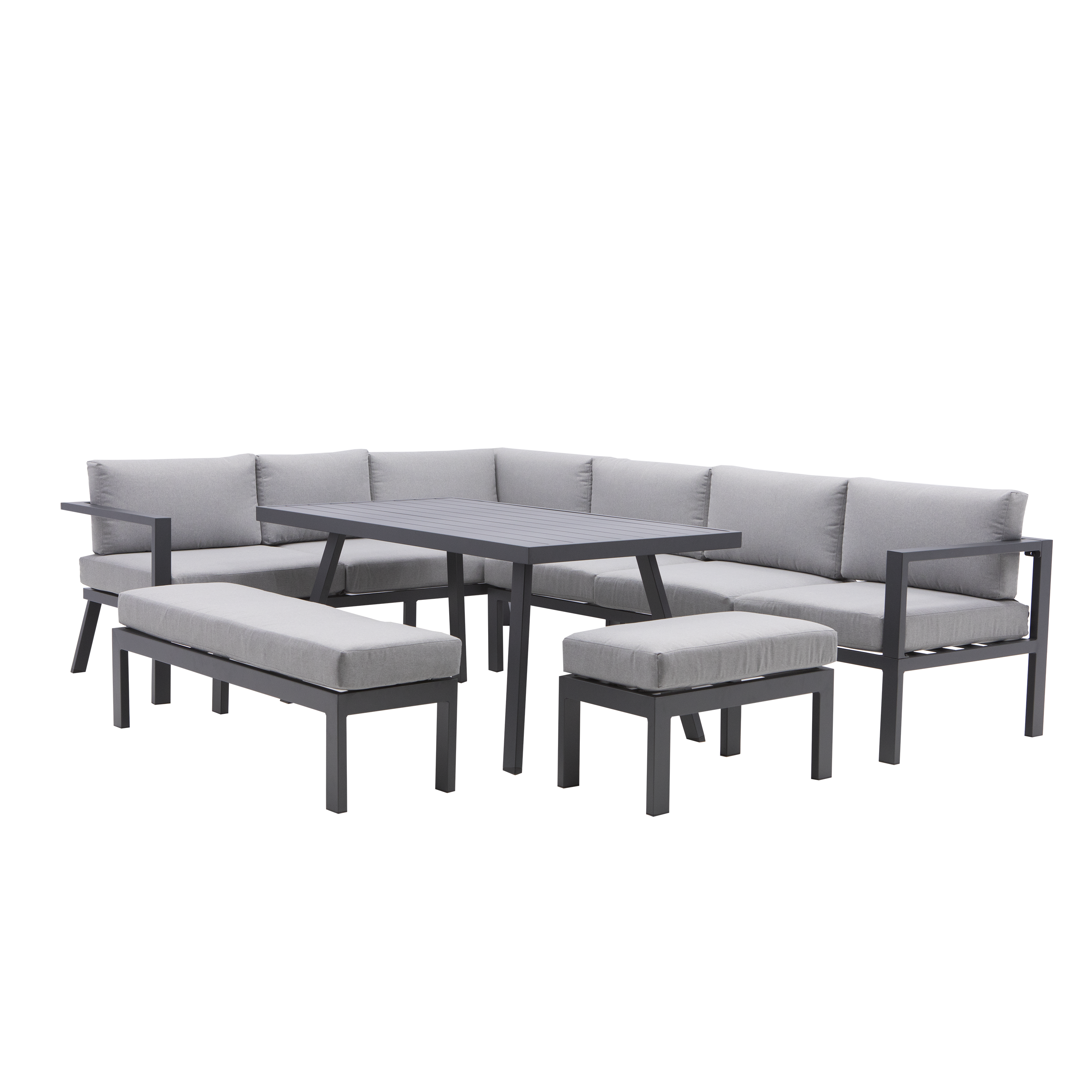 Salon d'angle en aluminium anthracite 10 personnes Naxos II NATERIAL - 2