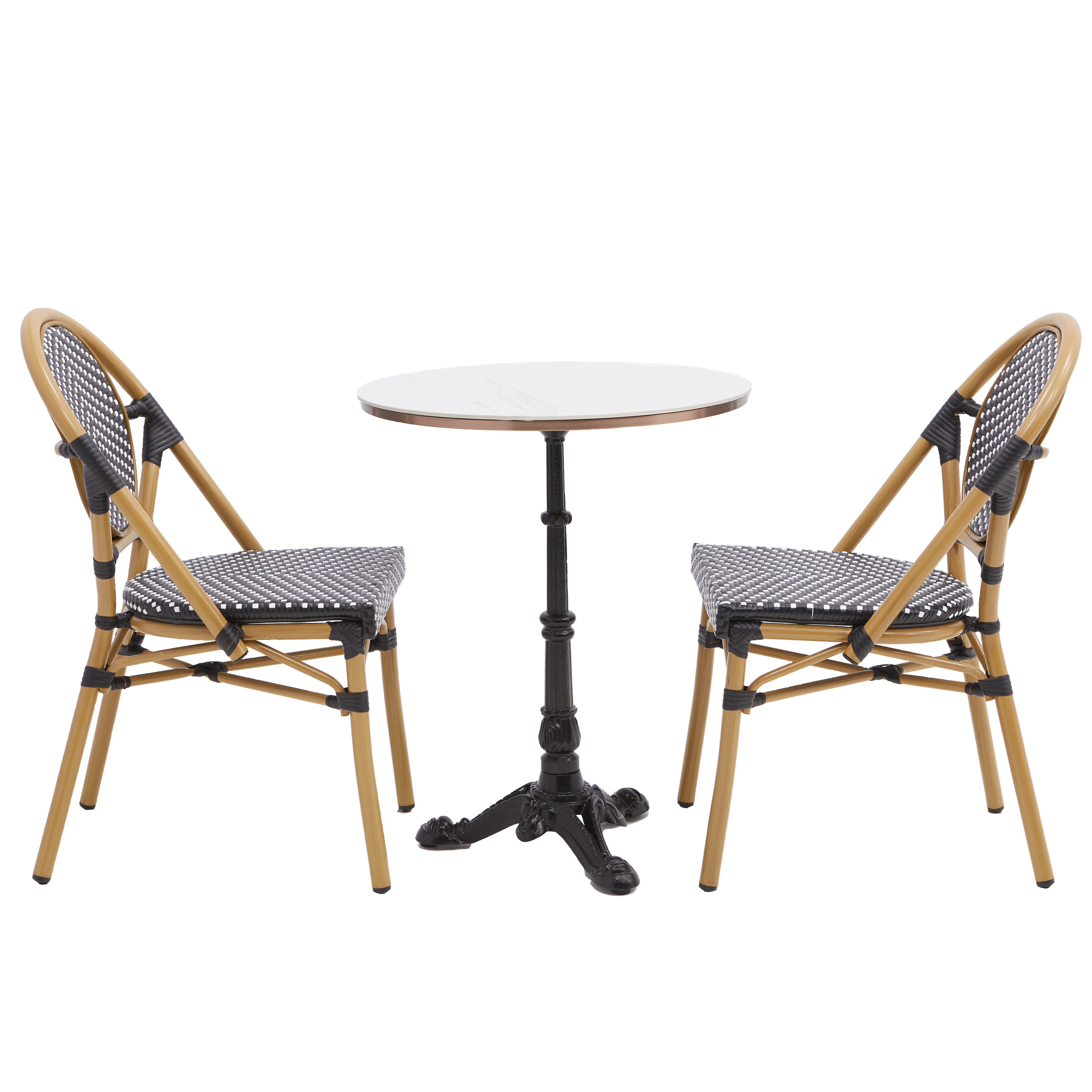 Mesa para jardim redonda 60 cm preto Naterial Paris - 2