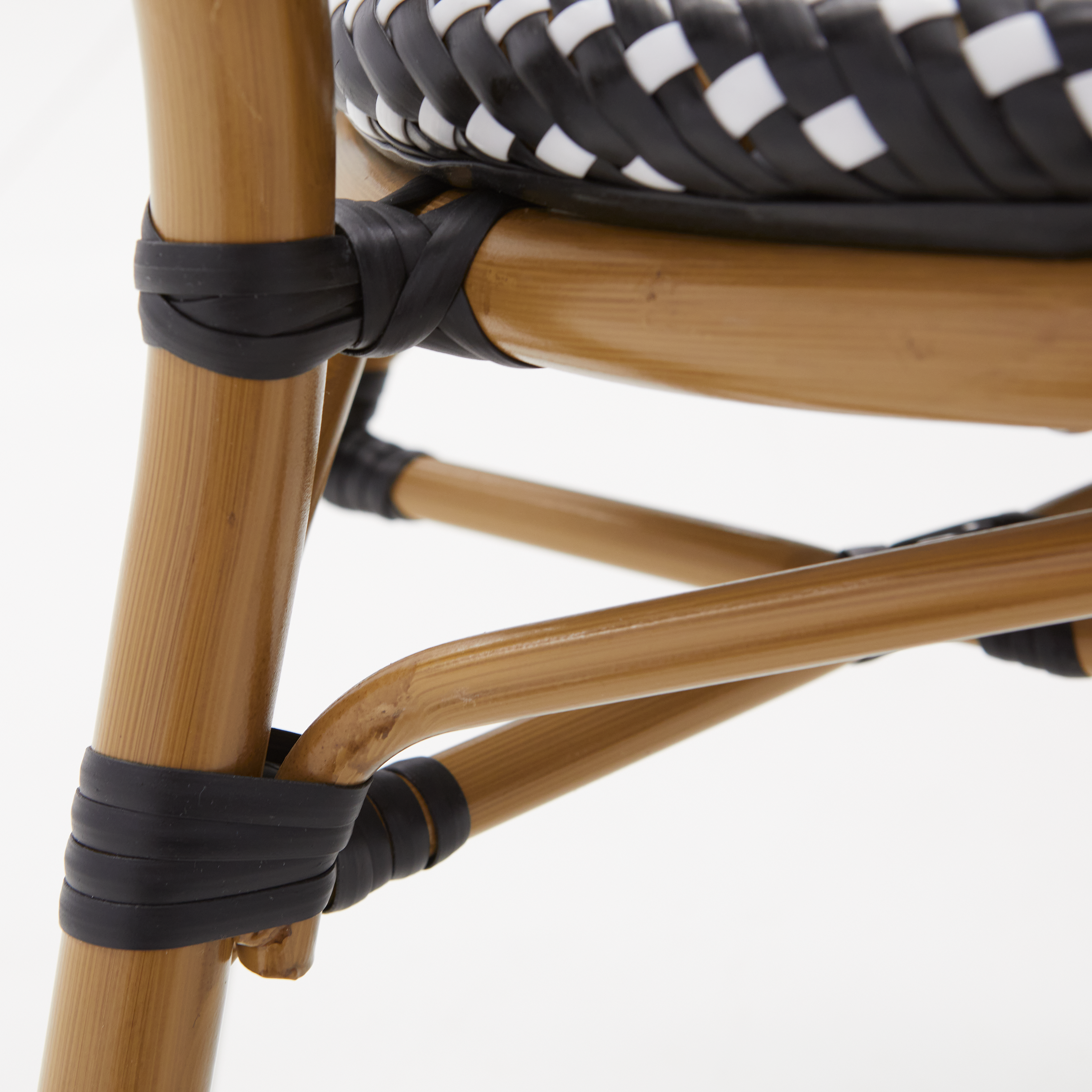 Chaise en aluminium et résine tressée, noir et blanc Paris NATERIAL - 13