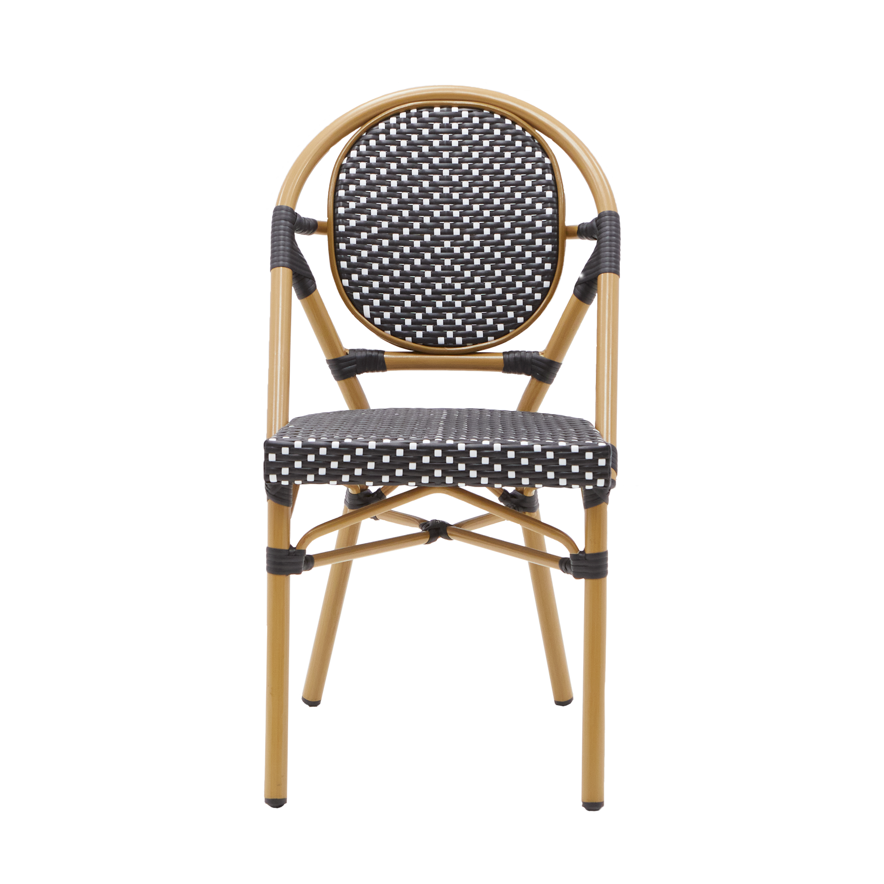 Chaise en aluminium et résine tressée, noir et blanc Paris NATERIAL - 9