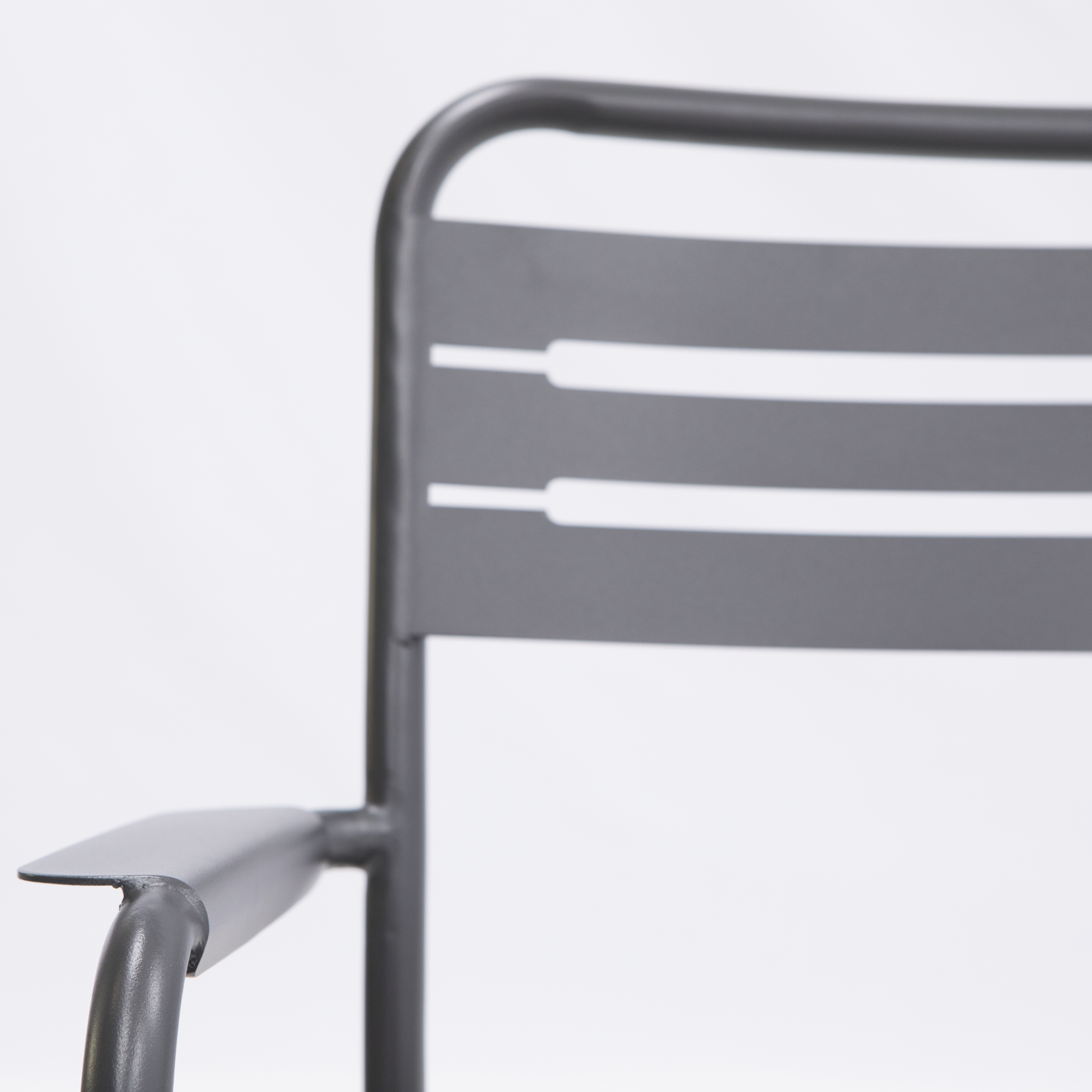 Divano da giardino in acciaio antracite con braccioli Cafe, 2 posti - 12