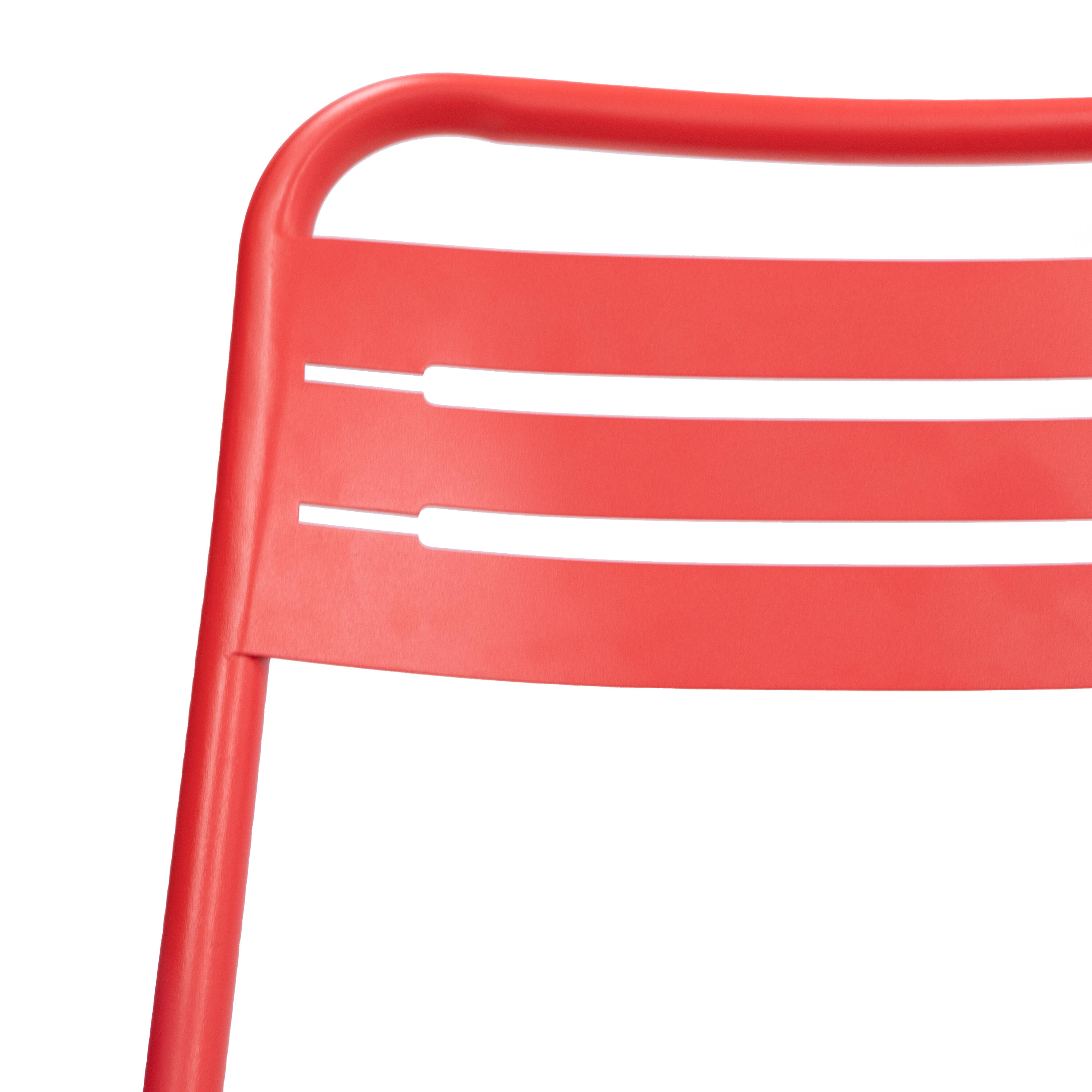 Set de 2 sillas de jardín NAERIAL Café II de acero rojo - 13