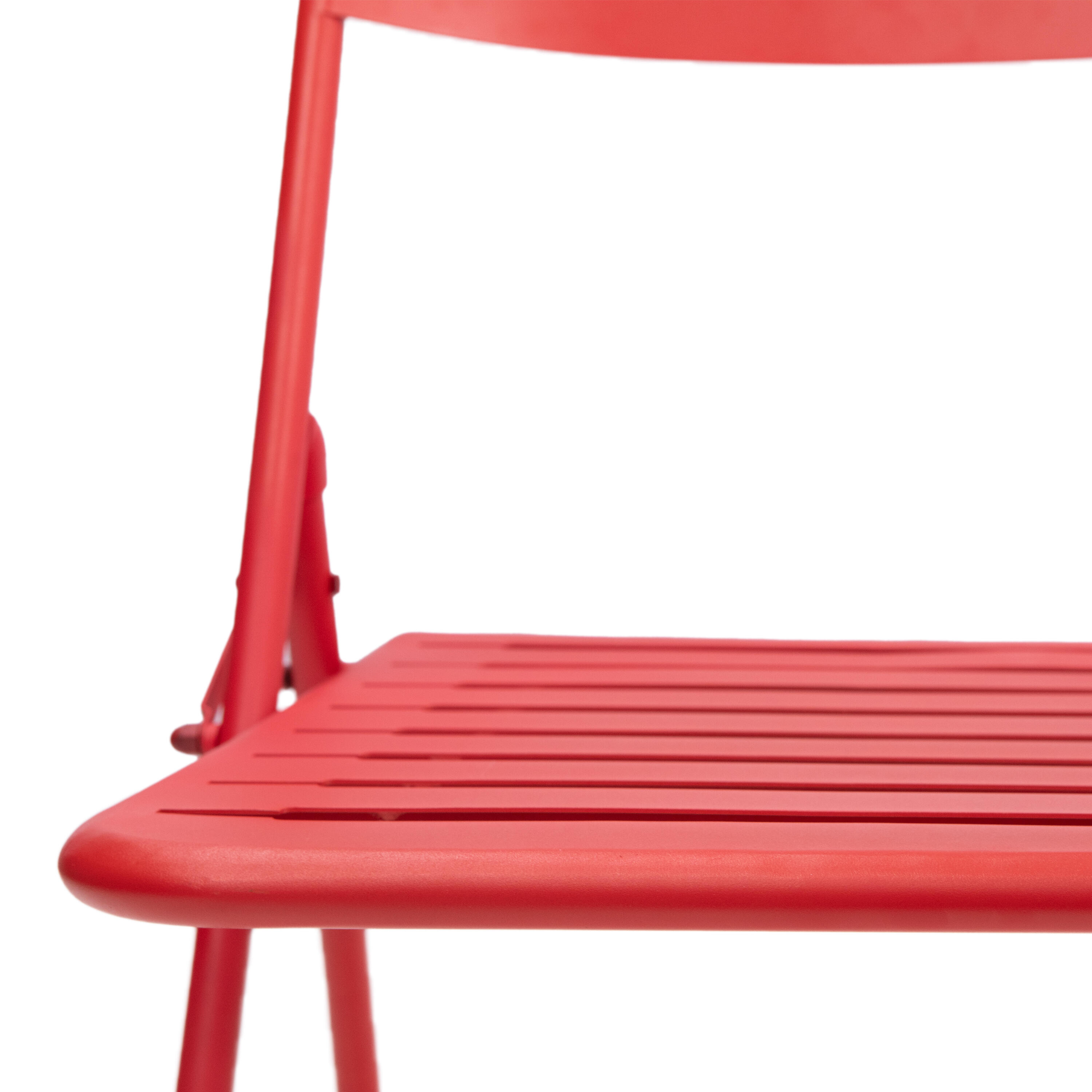 Set de 2 sillas de jardín NAERIAL Café II de acero rojo - 11