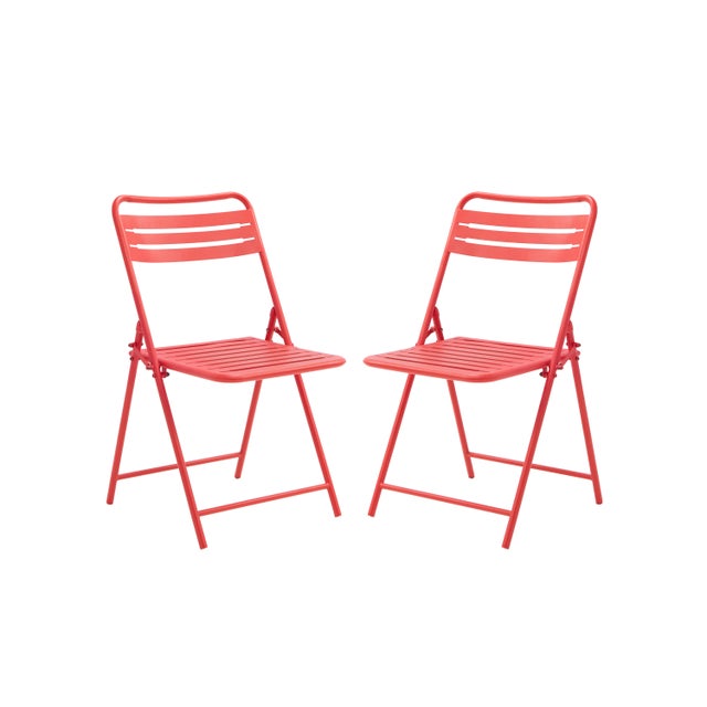 Conjunto 2 cadeiras refeição para varanda vermelho cereja Cafe II