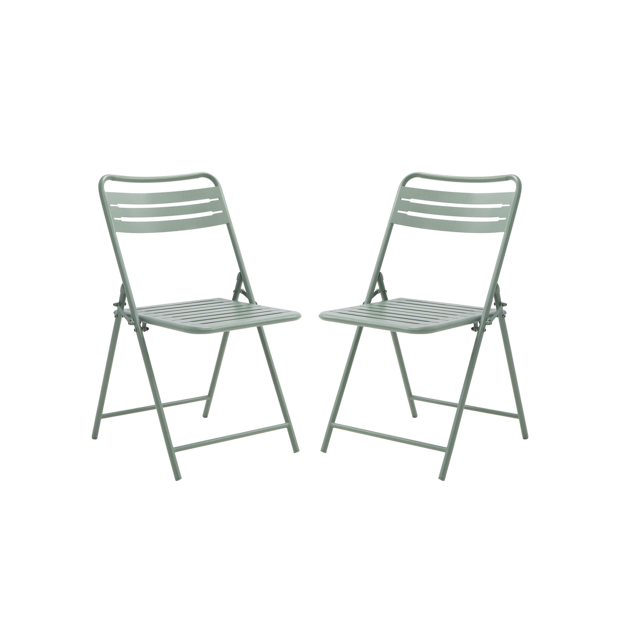 Set de 2 sillas de jardín naterial café ii de acero verde