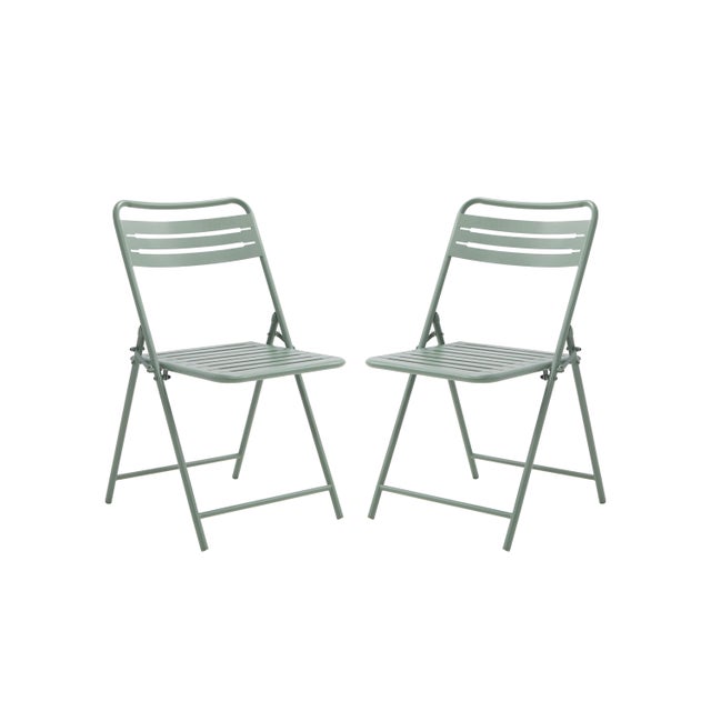 Conjunto 2 cadeiras refeição para varanda verde Cafe II