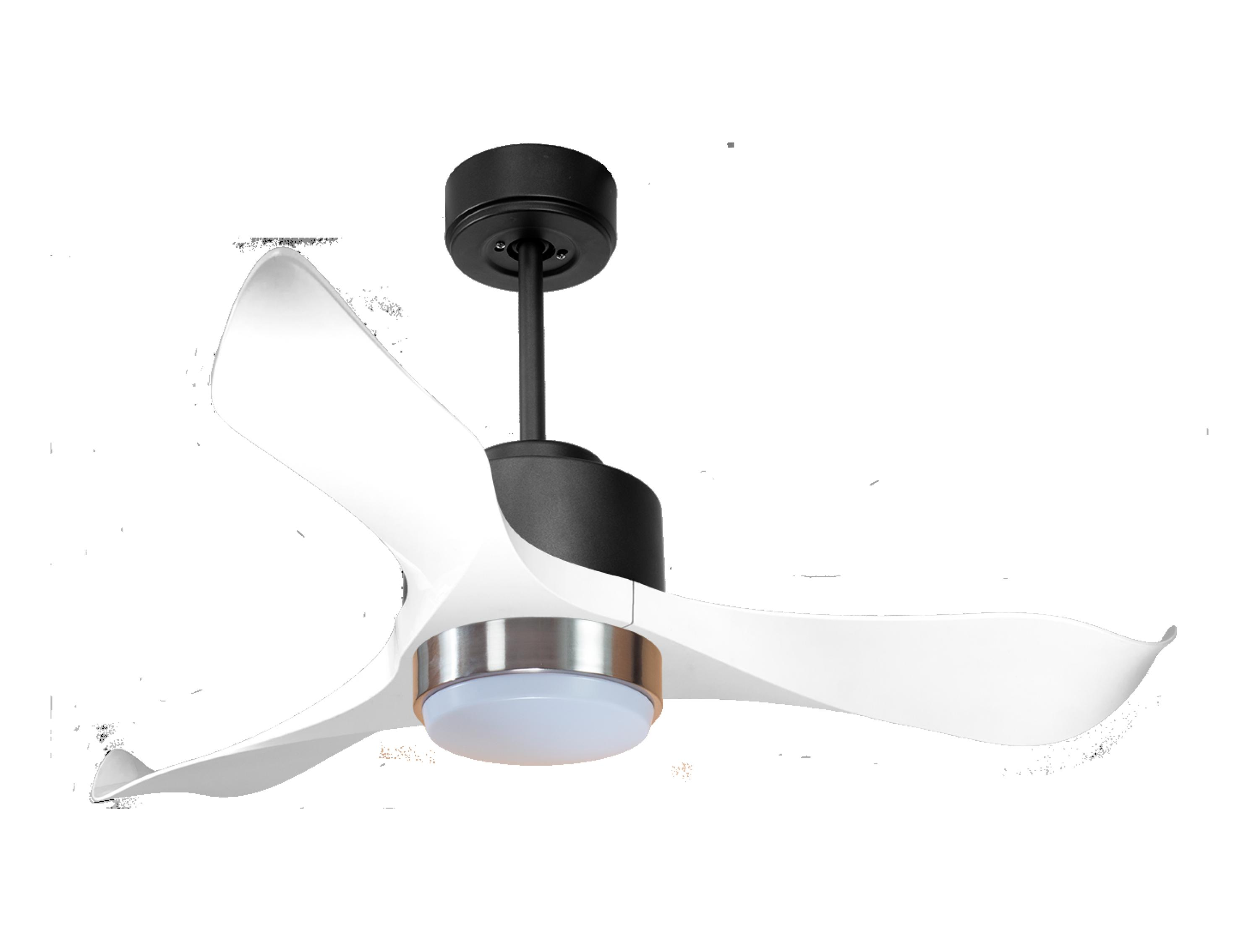 Ventilador de techo con luz motor dc alaska d106 02 11 17 klassfan plata 106 cm