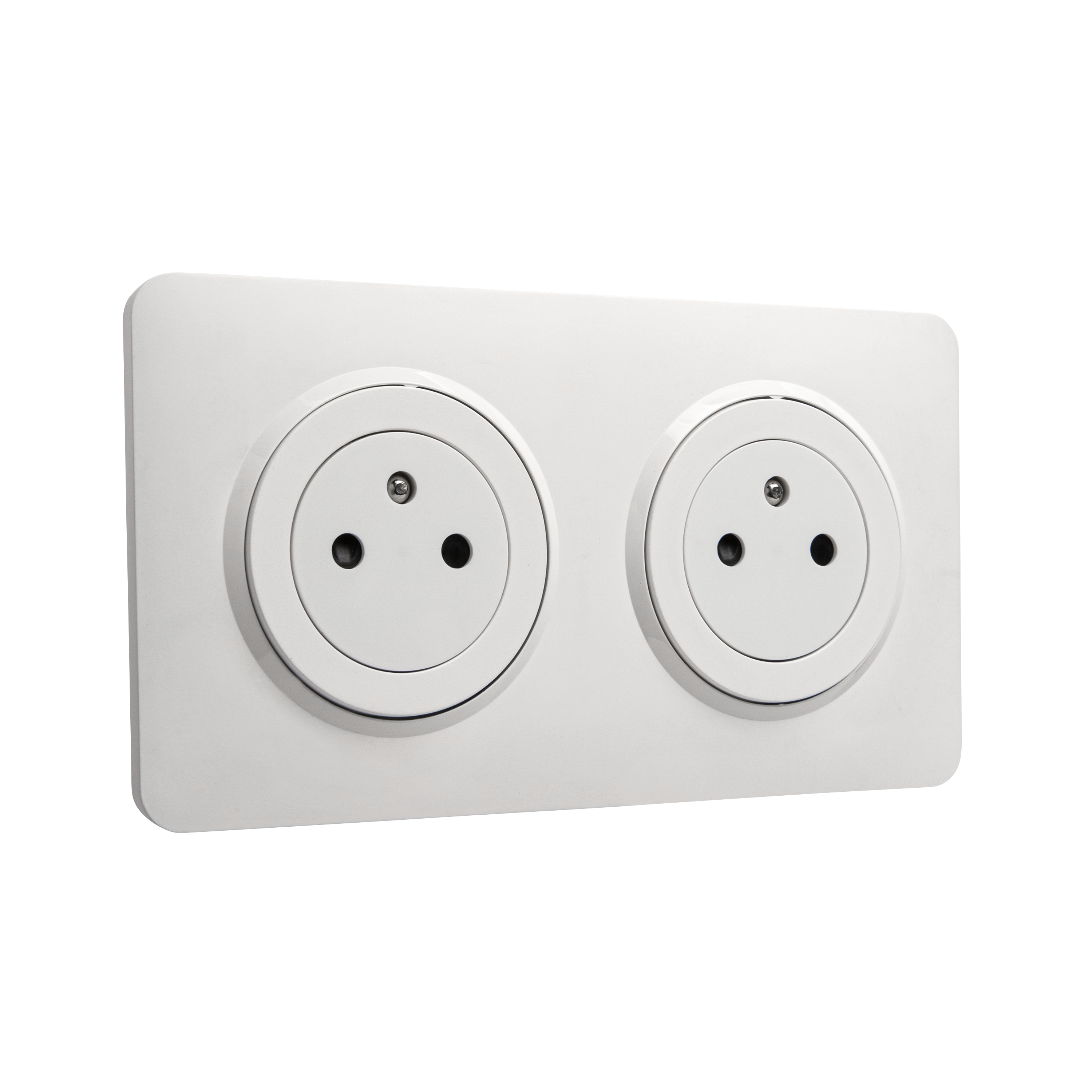 Bloc 2 prises affleurante, complet Lumia, LEXMAN, blanc - 2