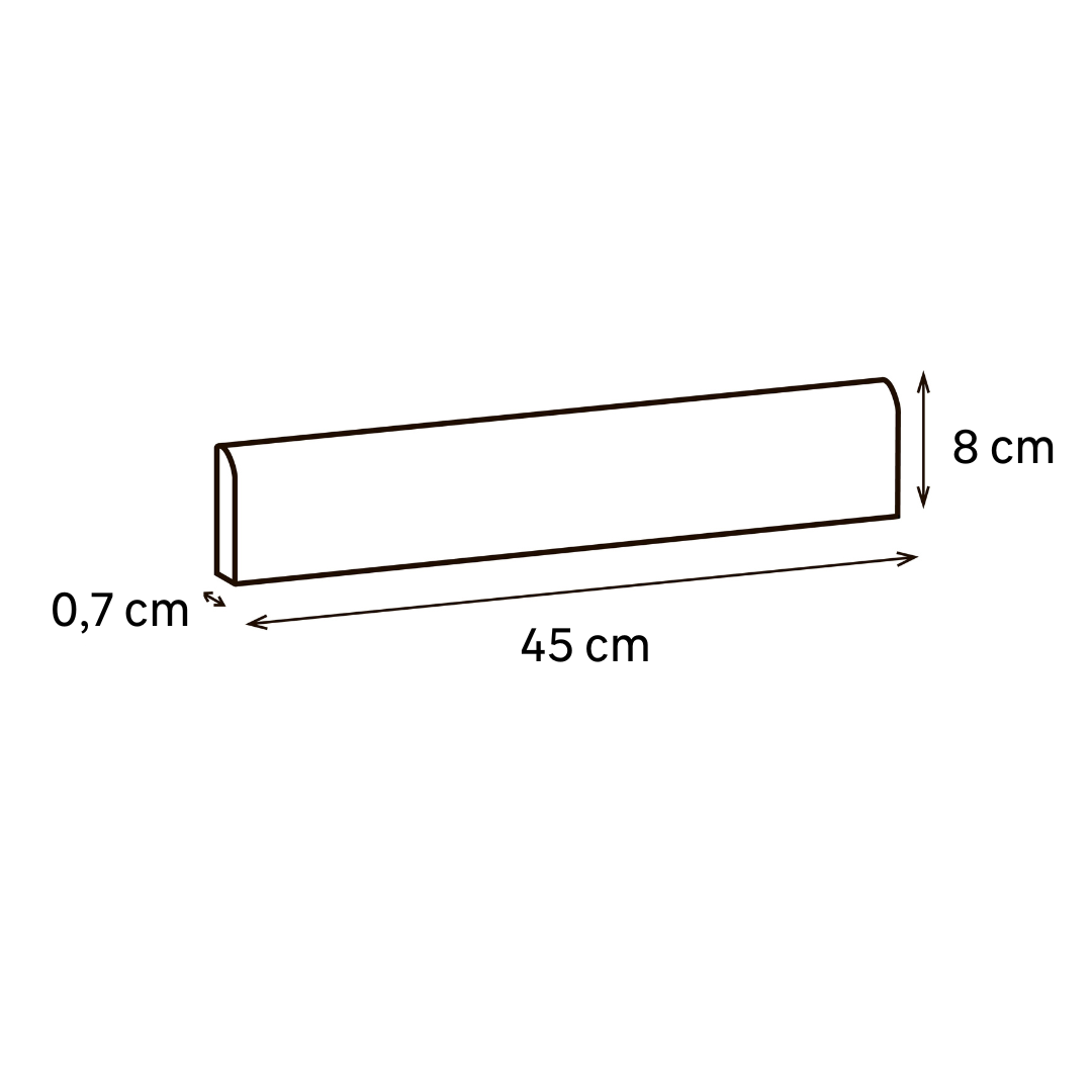 Lot de 3 plinthes carrelage Pierre noir n°65, Ht.  x L. 45 cm, Ep.8 mm - 3