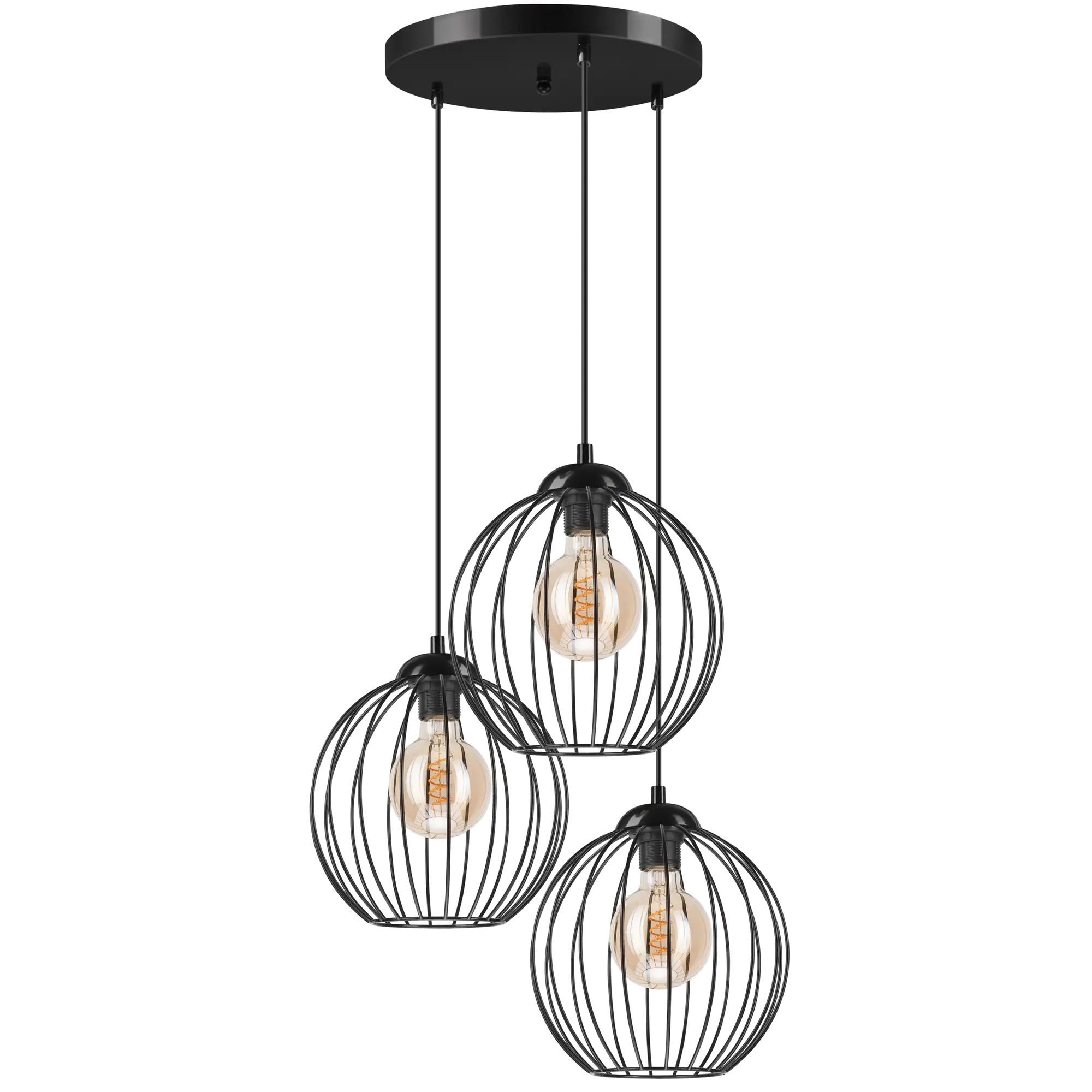 Lampa wisząca Zoya czarna 3 x E27 Lamkur