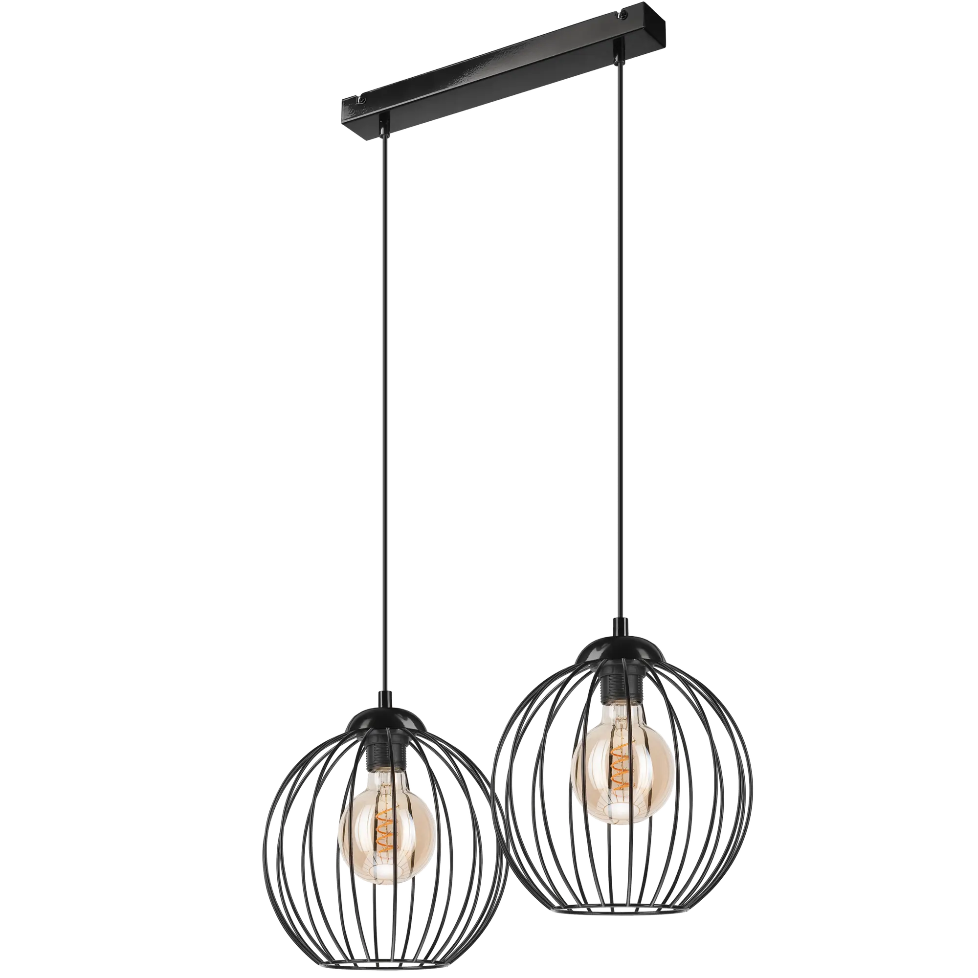 Lampa wisząca Zoya czarna 2 x E27 Lamkur