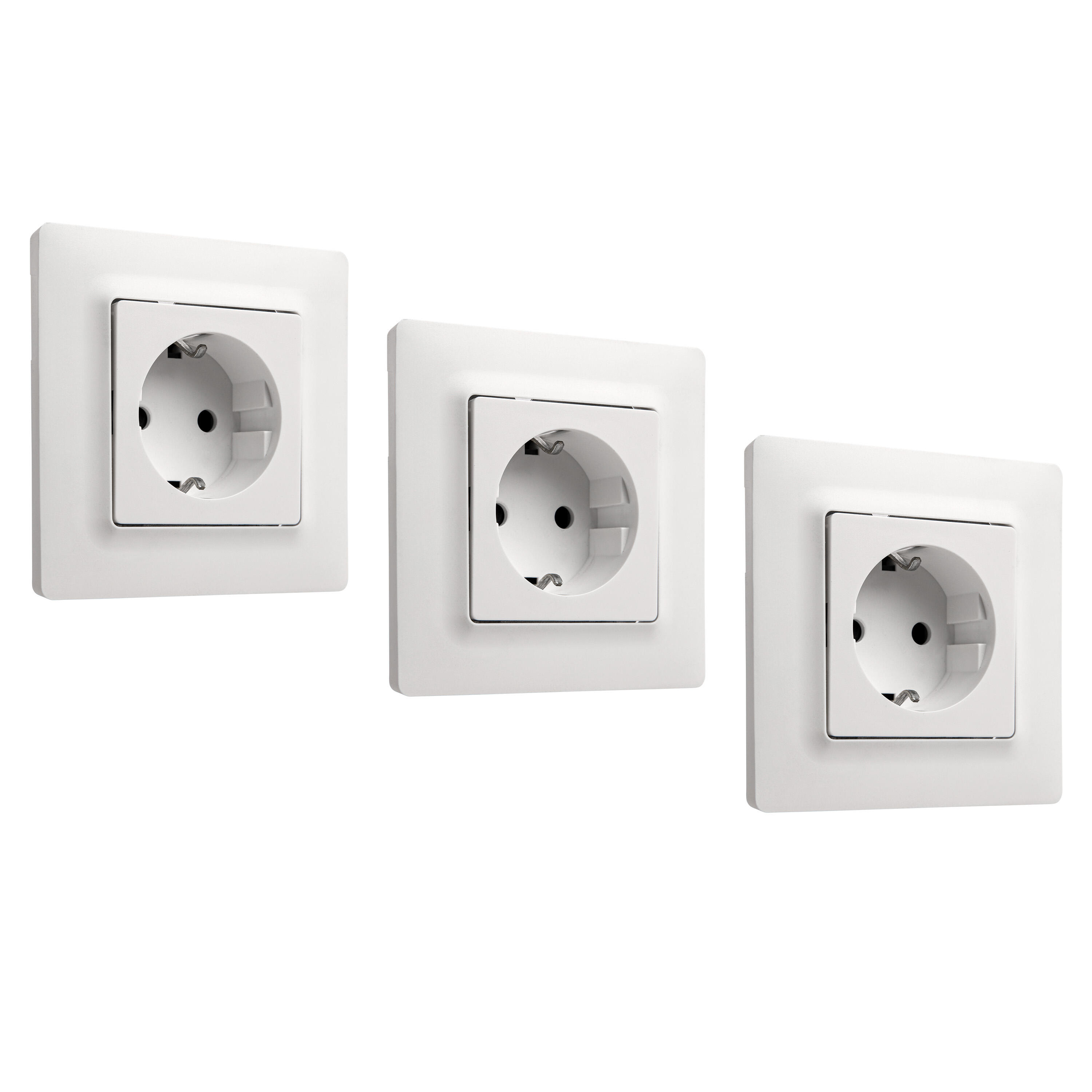 Pack de 3 enchufes lexman luxia en color blanco