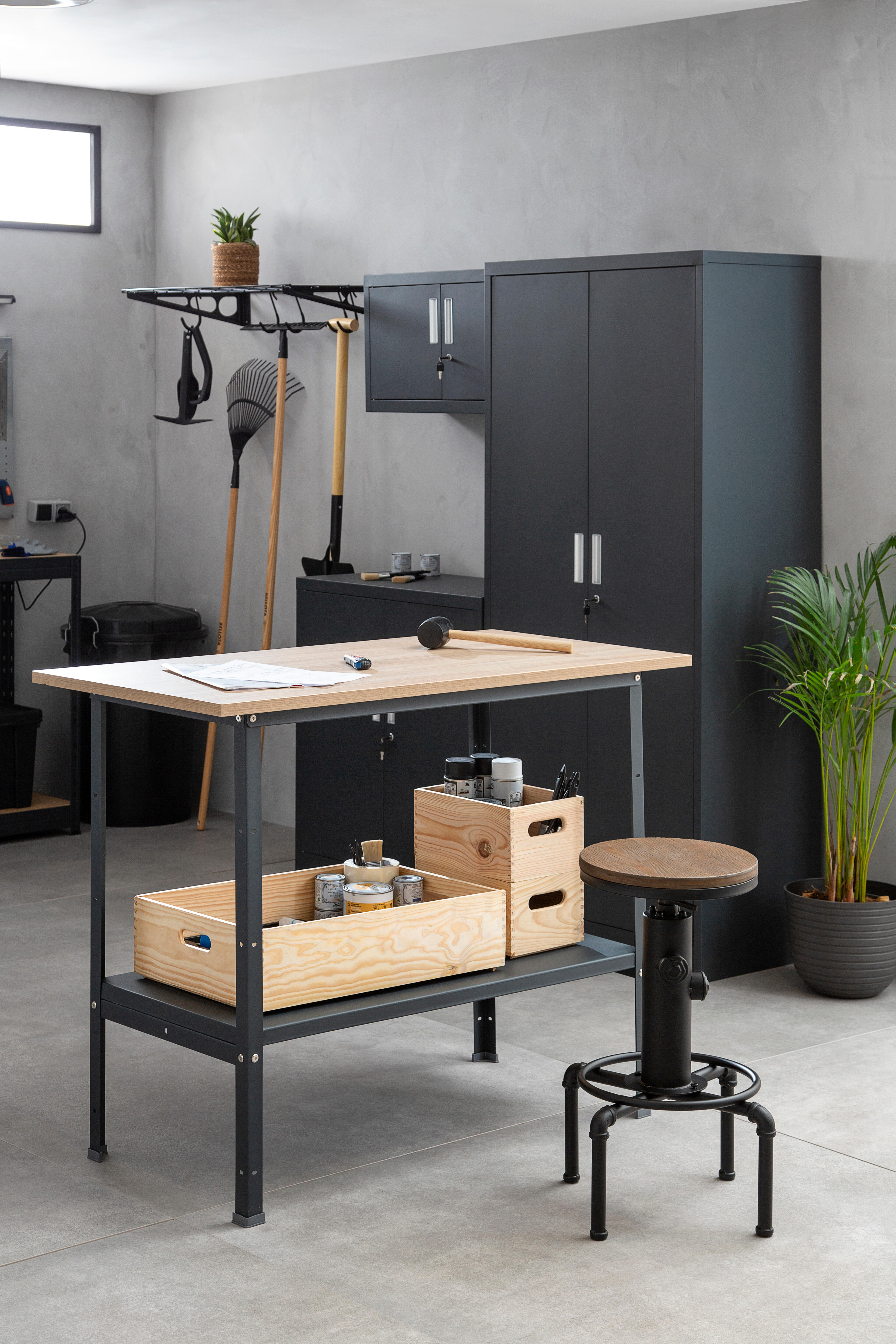 Mesa de carpinteiro 120x60x85 cm 70 kg preto Ar Shelving - 3