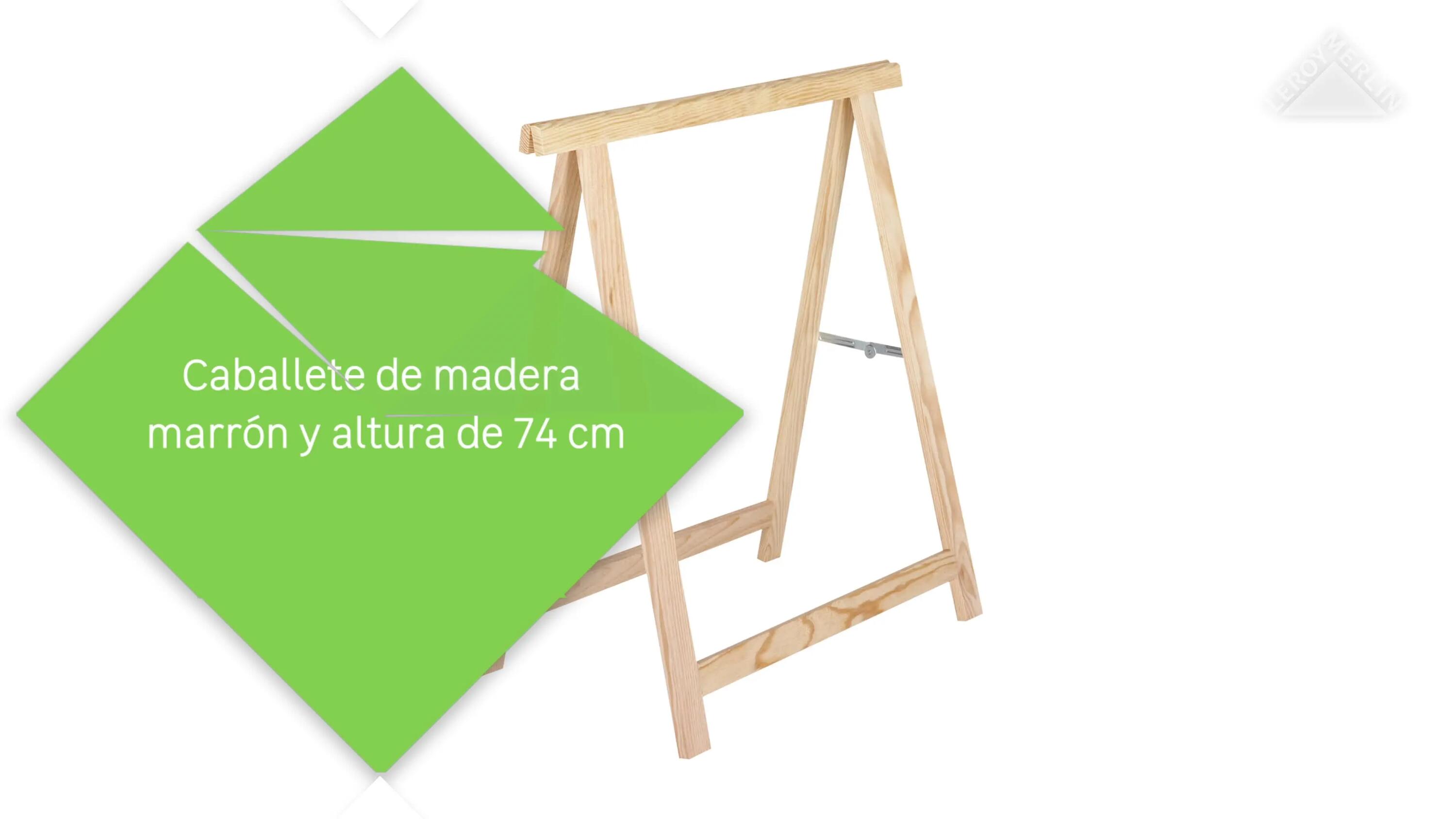 Caballete de madera de pino en bruto y altura de 74 cm - 5