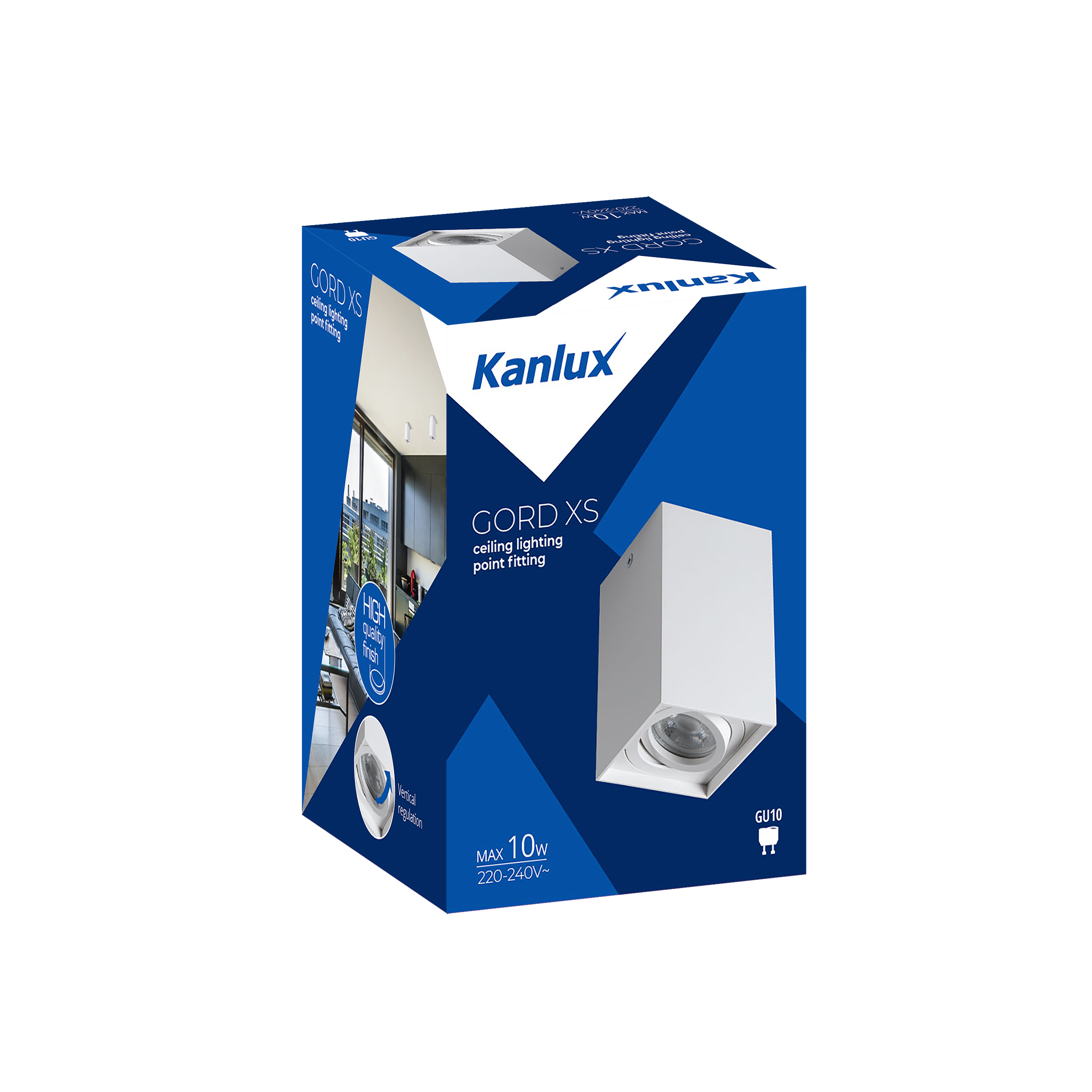 Oprawa natynkowa Gord XS GU10 10W śr. 8 cm biała Kanlux - 5