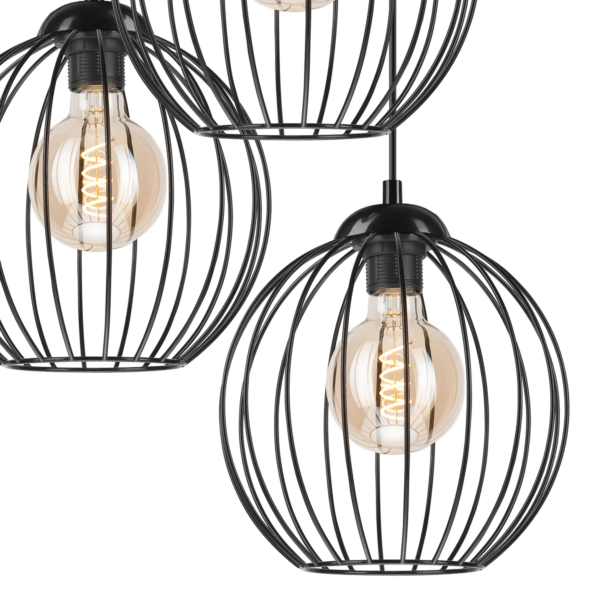 Lampa wisząca Zoya czarna 3 x E27 Lamkur - 5