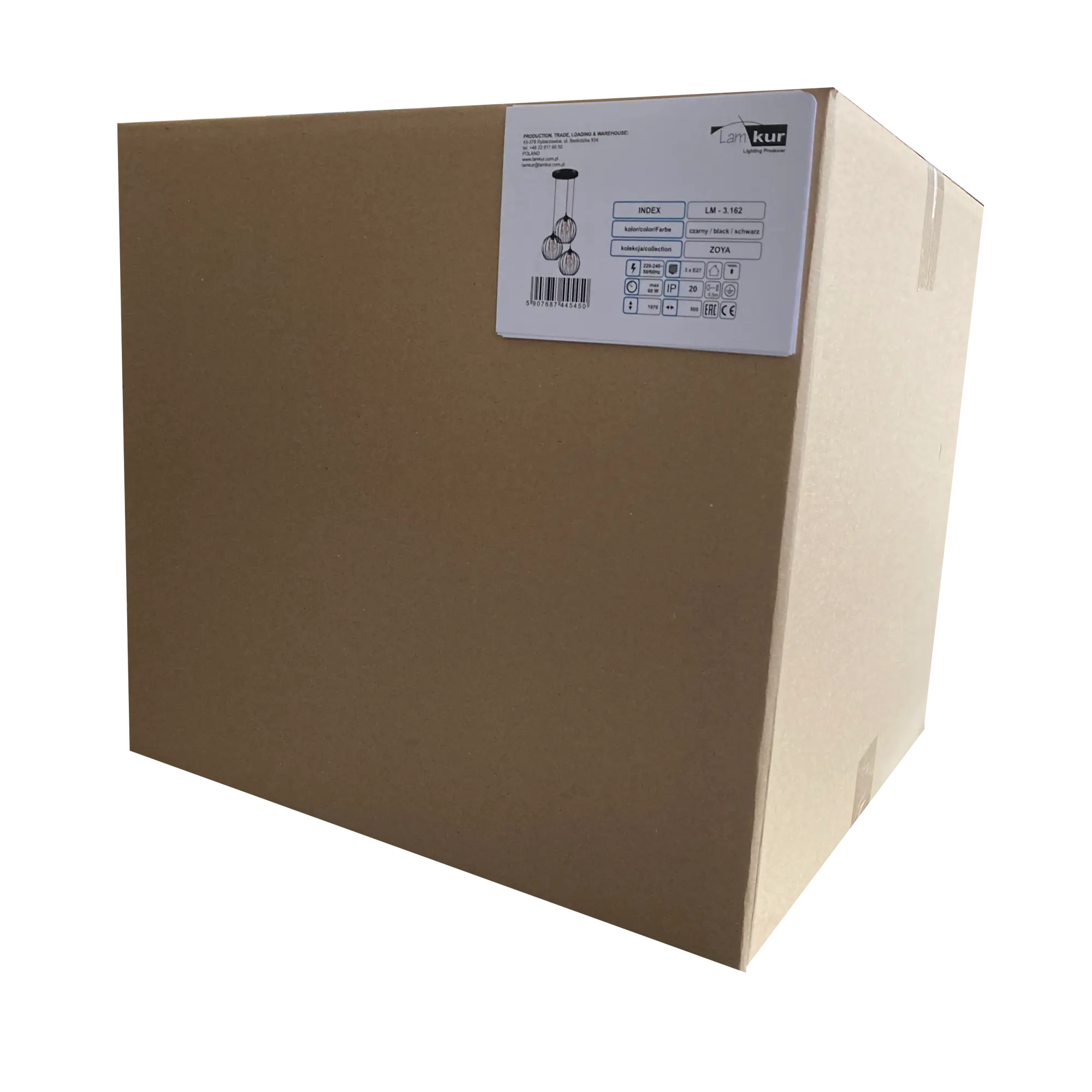 Lampa wisząca Zoya czarna 3 x E27 Lamkur - 8