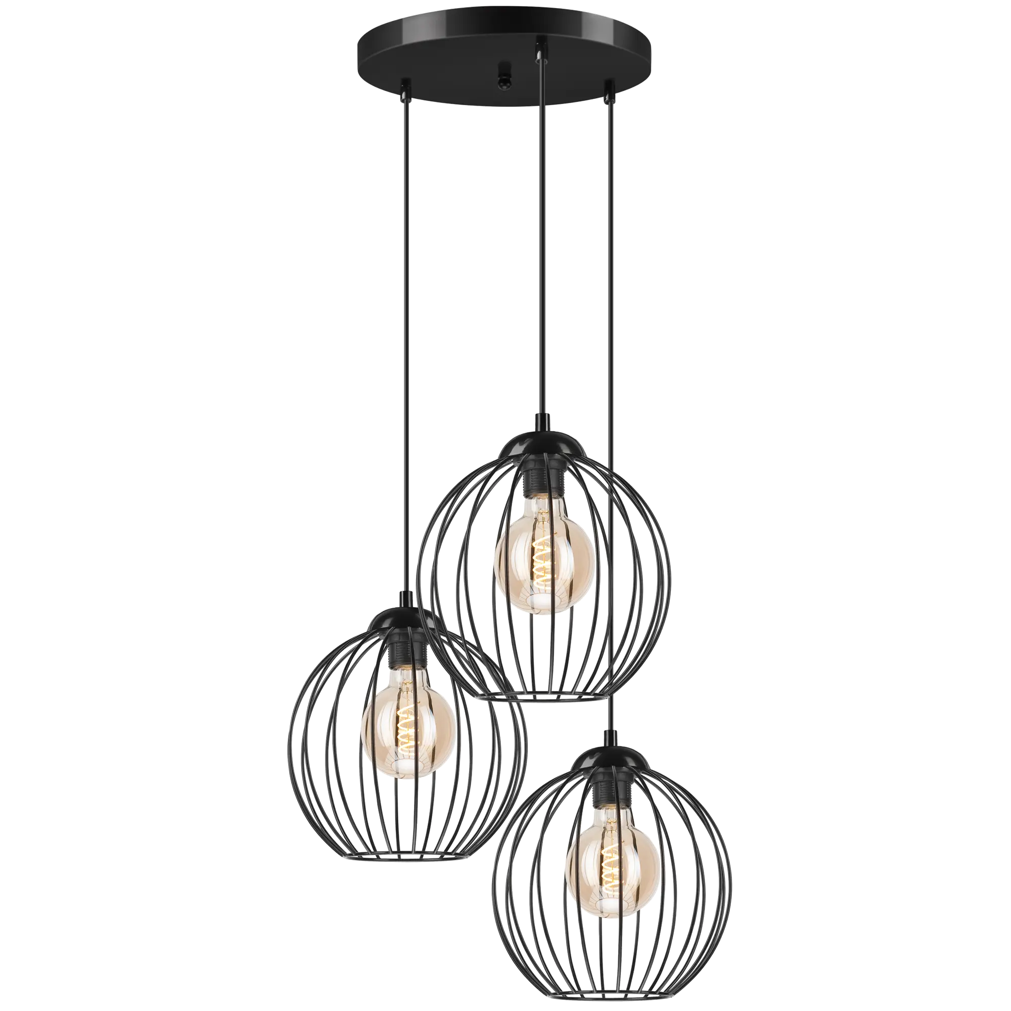 Lampa wisząca Zoya czarna 3 x E27 Lamkur - 4