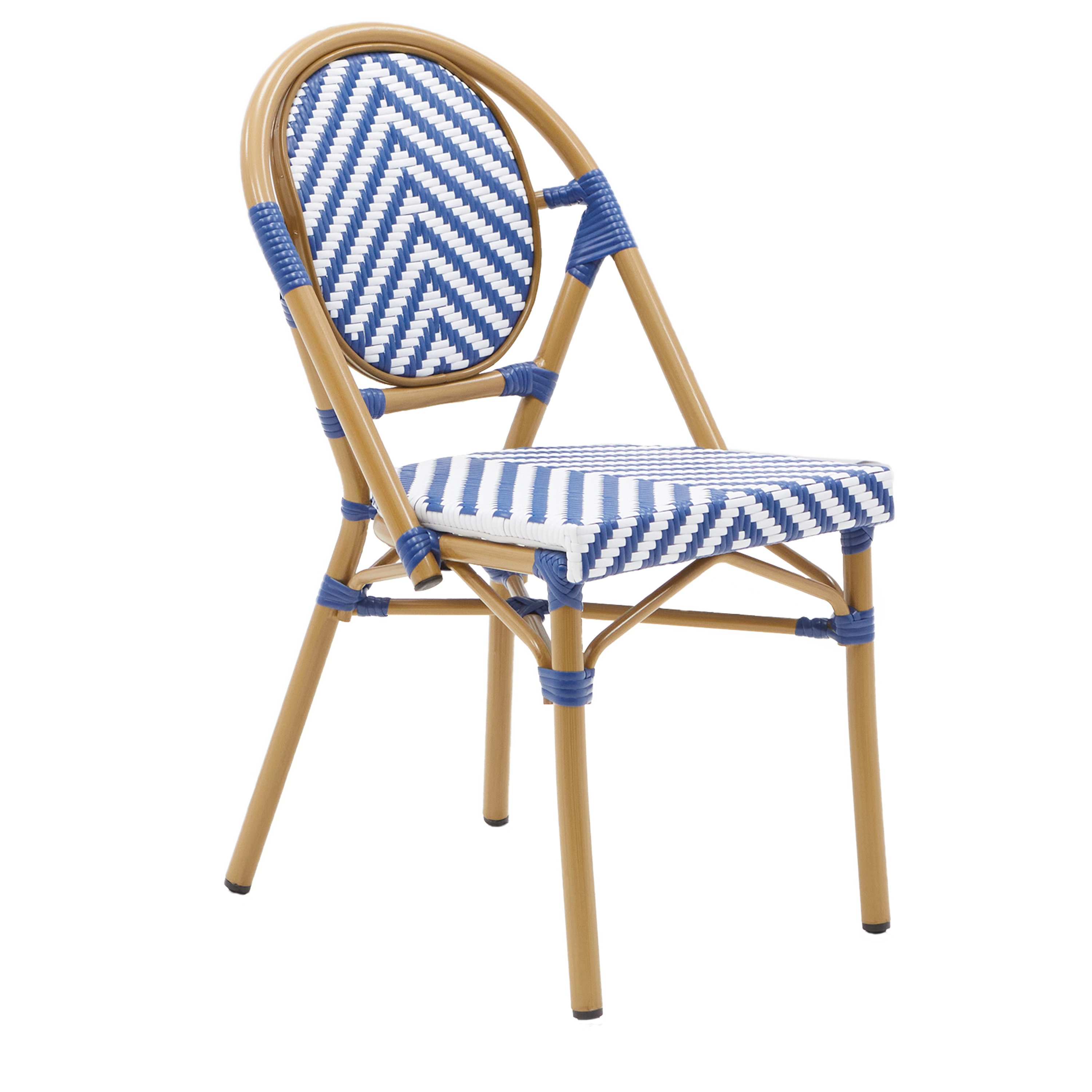 Silla de jardín naterial paris de aluminio blanco/azul